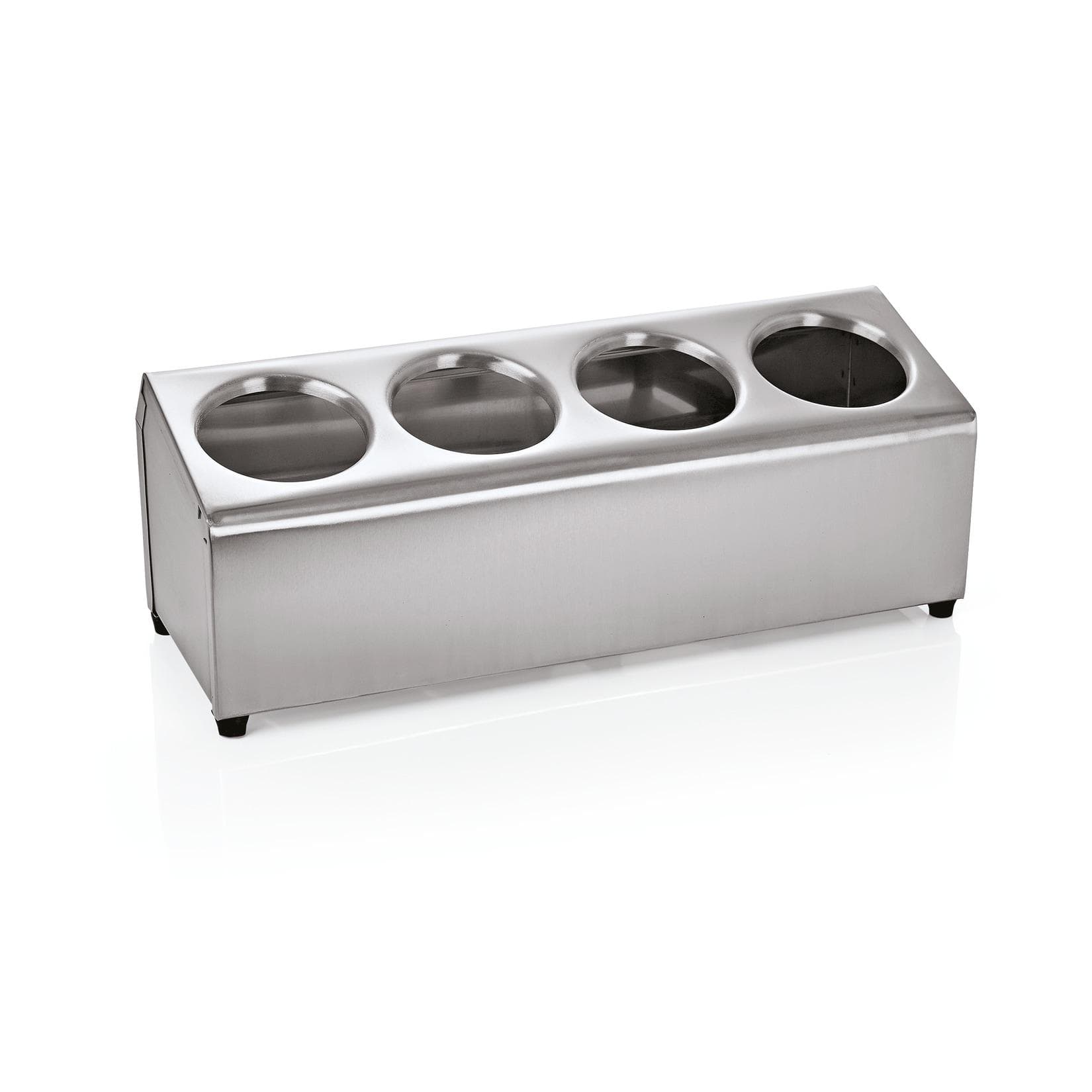 Besteckbehälter Gastro für 4 Besteckköcher aus Chromnickelstahl