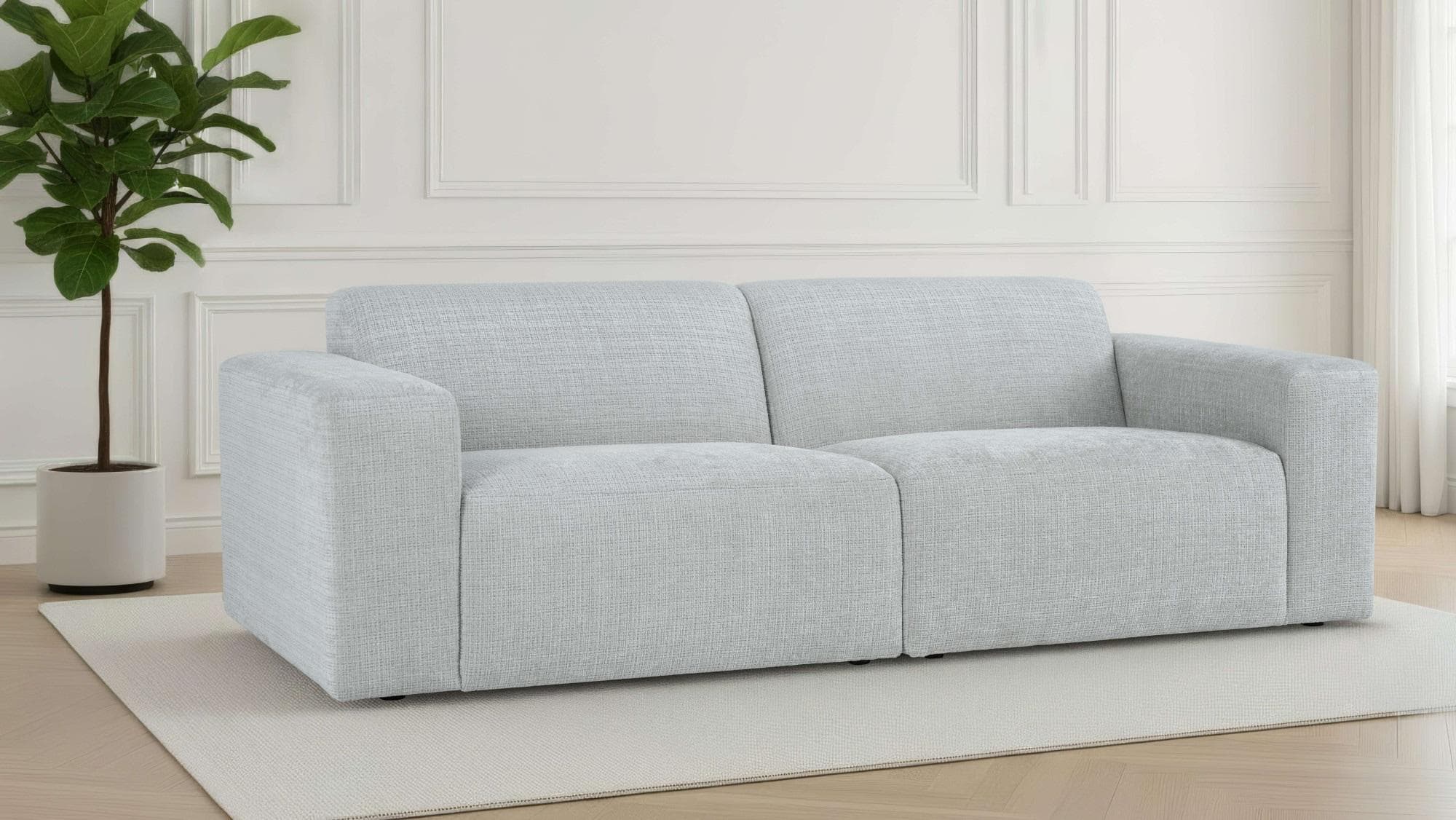 3-Sitzer OTTO HOME Koa Modulsofa in Cord, Chenille, Struktur, Webstoff, light grau