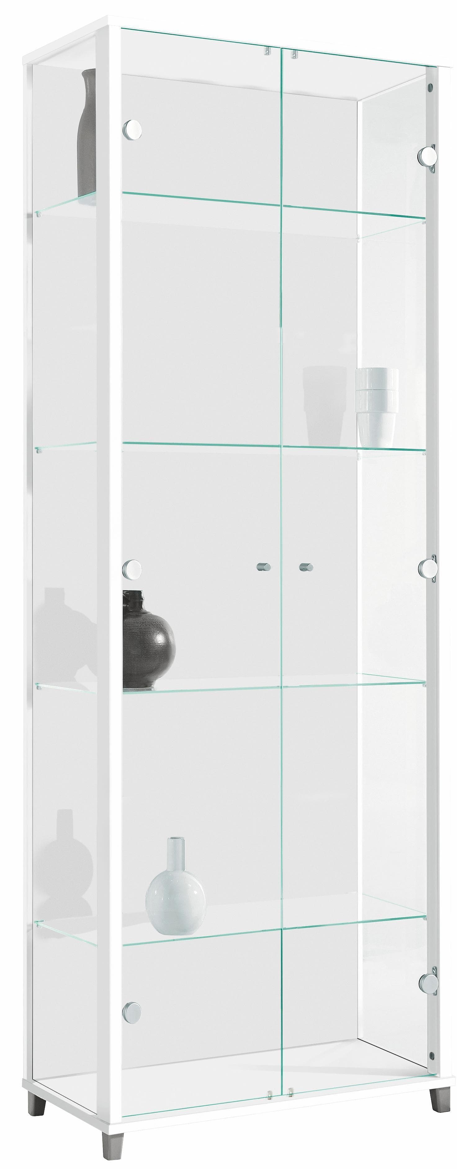 fif Möbel OPTIMA Glasvitrine - Stilvolle Ausstellungsvitrine in Weiß