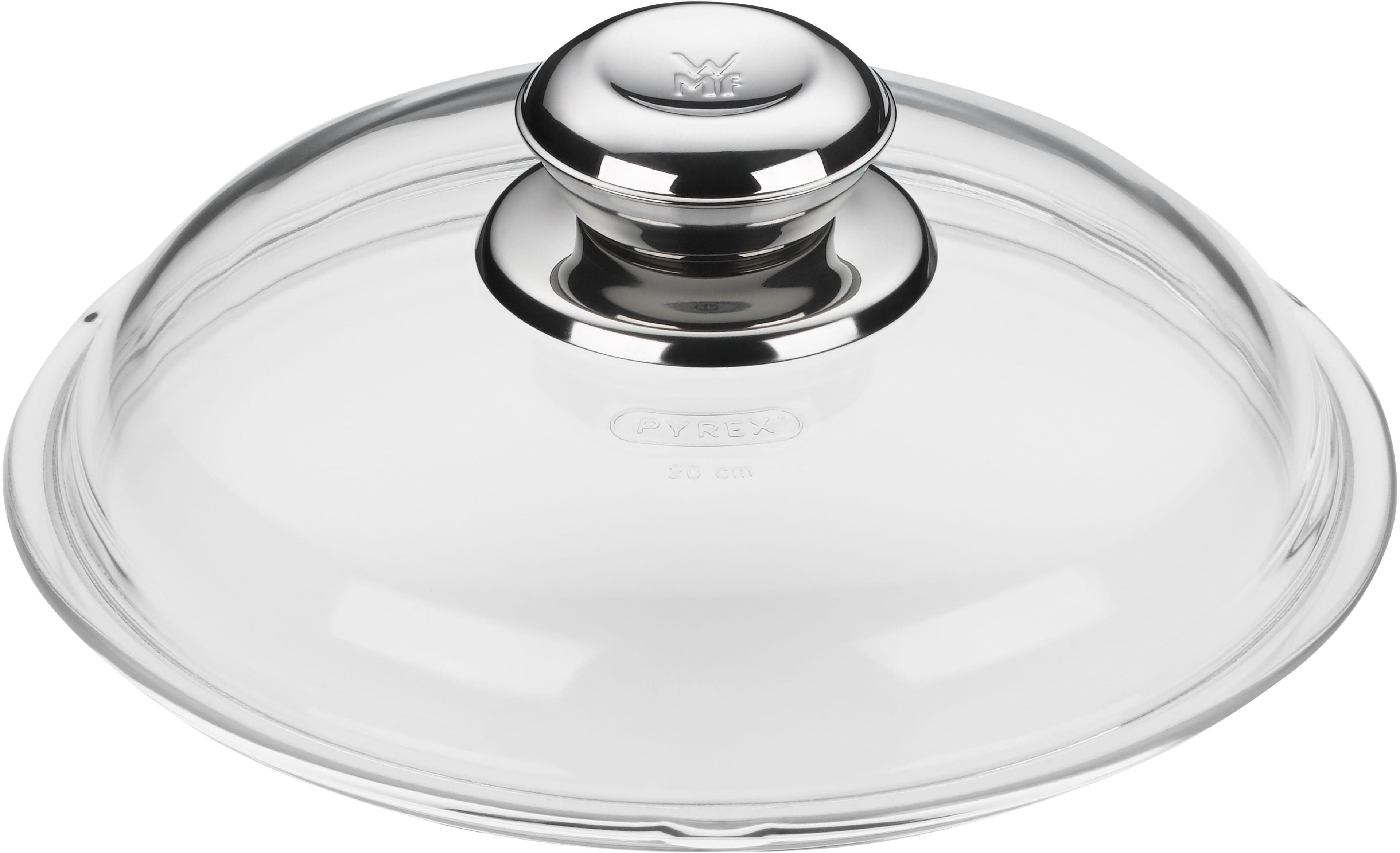 Eleganter Pfannendeckel aus Borosilikatglas und Cromargan Edelstahl