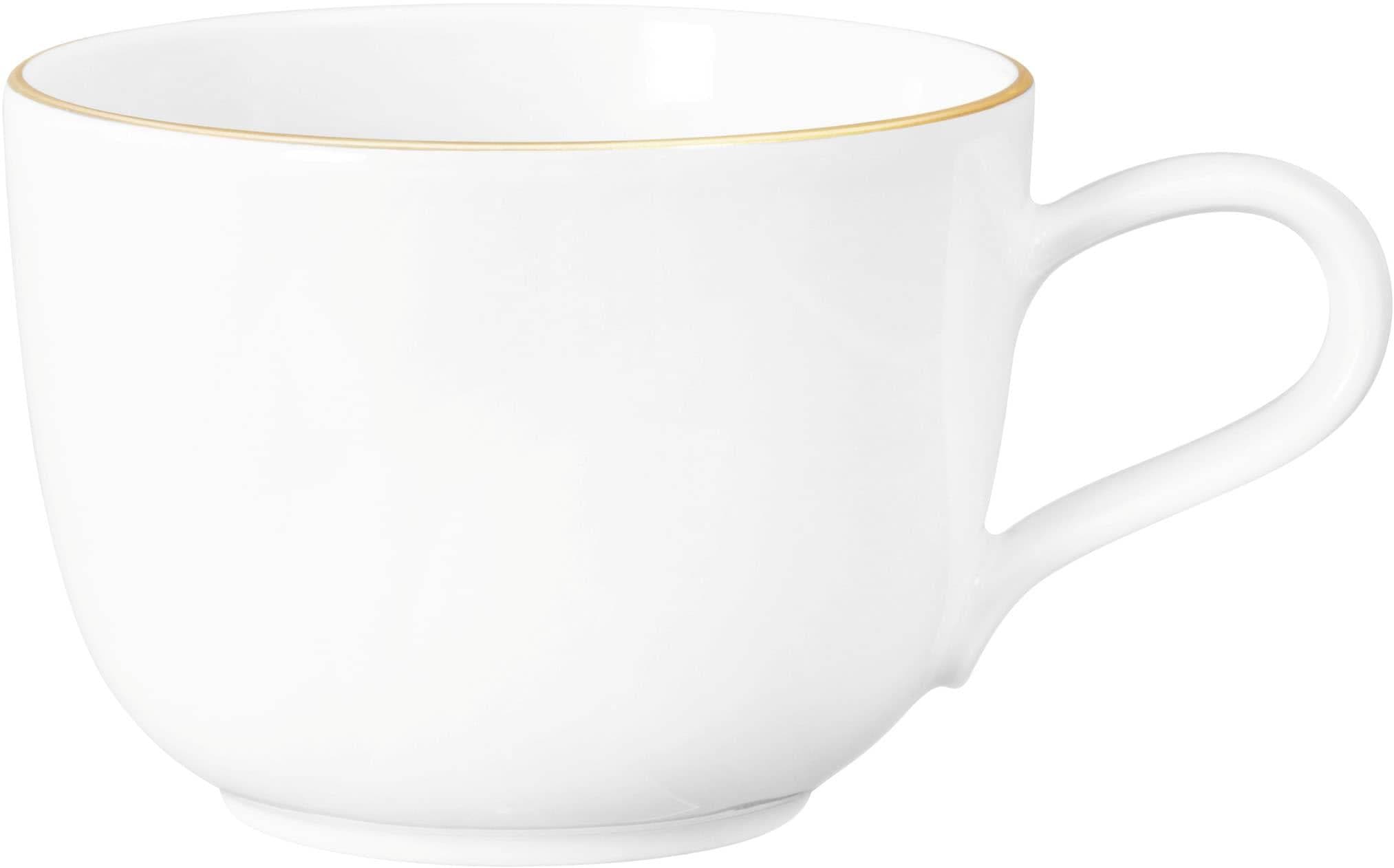 Seltmann Weiden Liberty Tasse Goldrand Weiß Gold Porzellan