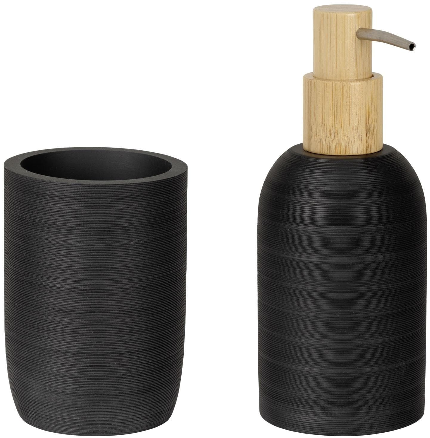 WENKO Badaccessoire-Set Altavalle, 2-tlg. Seifenspender und Zahnputzbecher, Polyresin