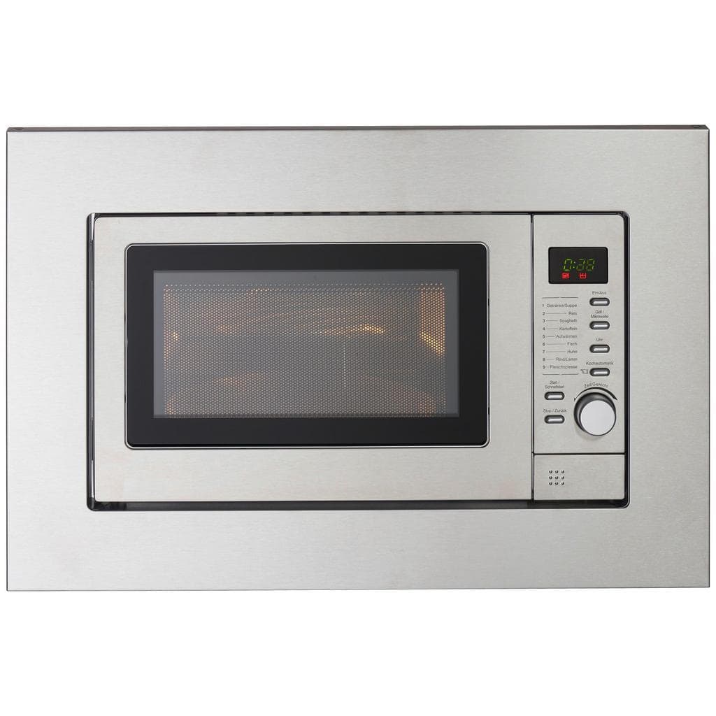 PKM Einbaumikrowelle Edelstahl Digitaldisplay Grillfunktion