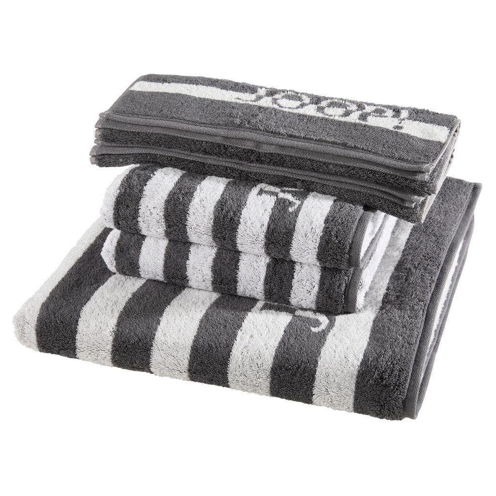Joop! Frottierset Split Stripes Grau/Dunkelgrau 5-tlg. Streifen