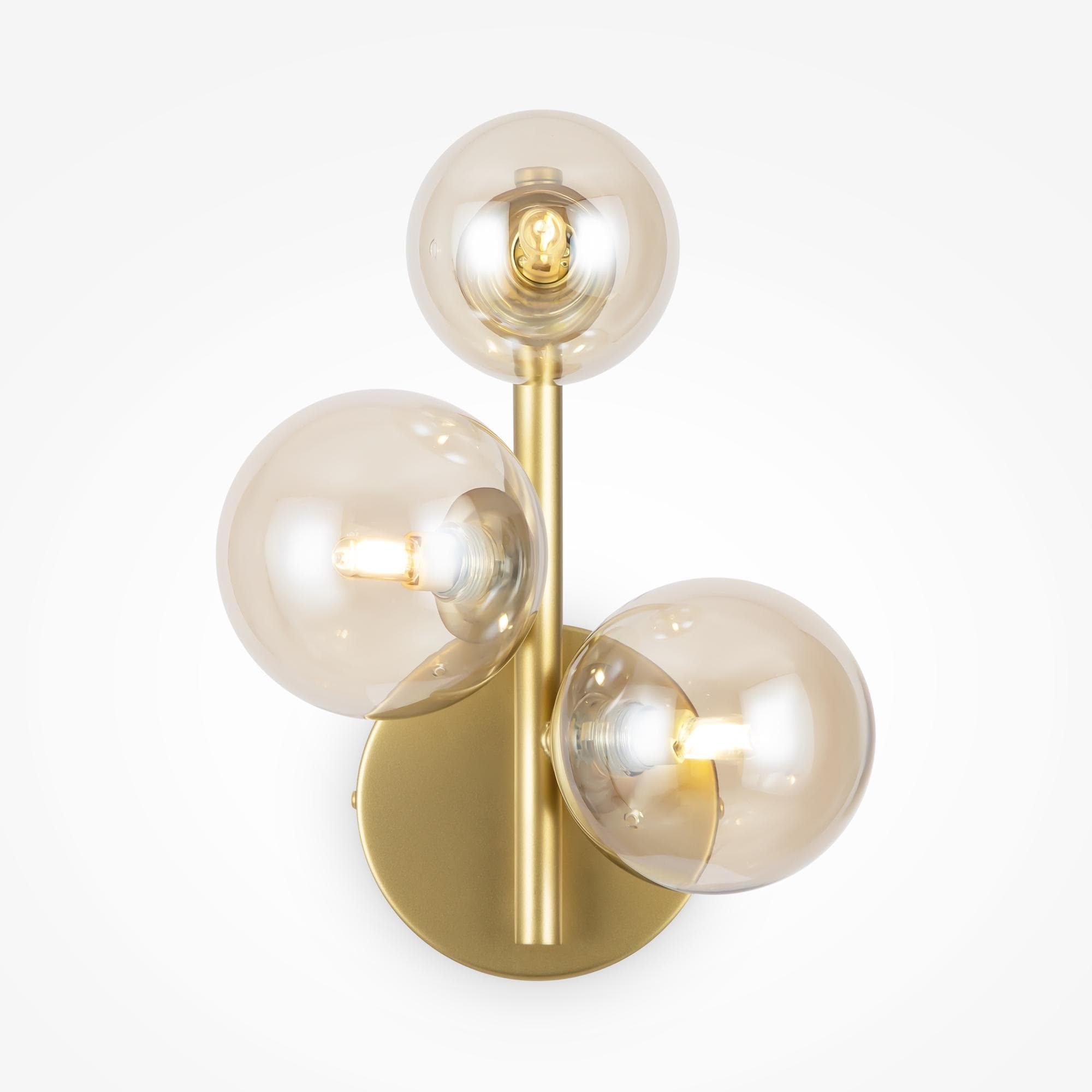 Maytoni Wandlampe Dallas Gold/Klar 3-flg. Glas