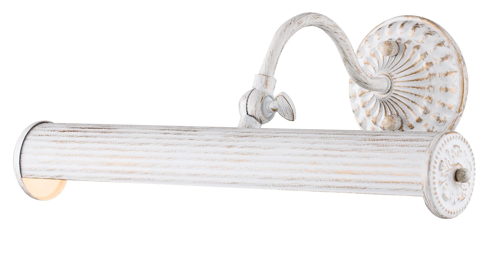 Schwenkbare Spiegelleuchte aus Metall in Weiß