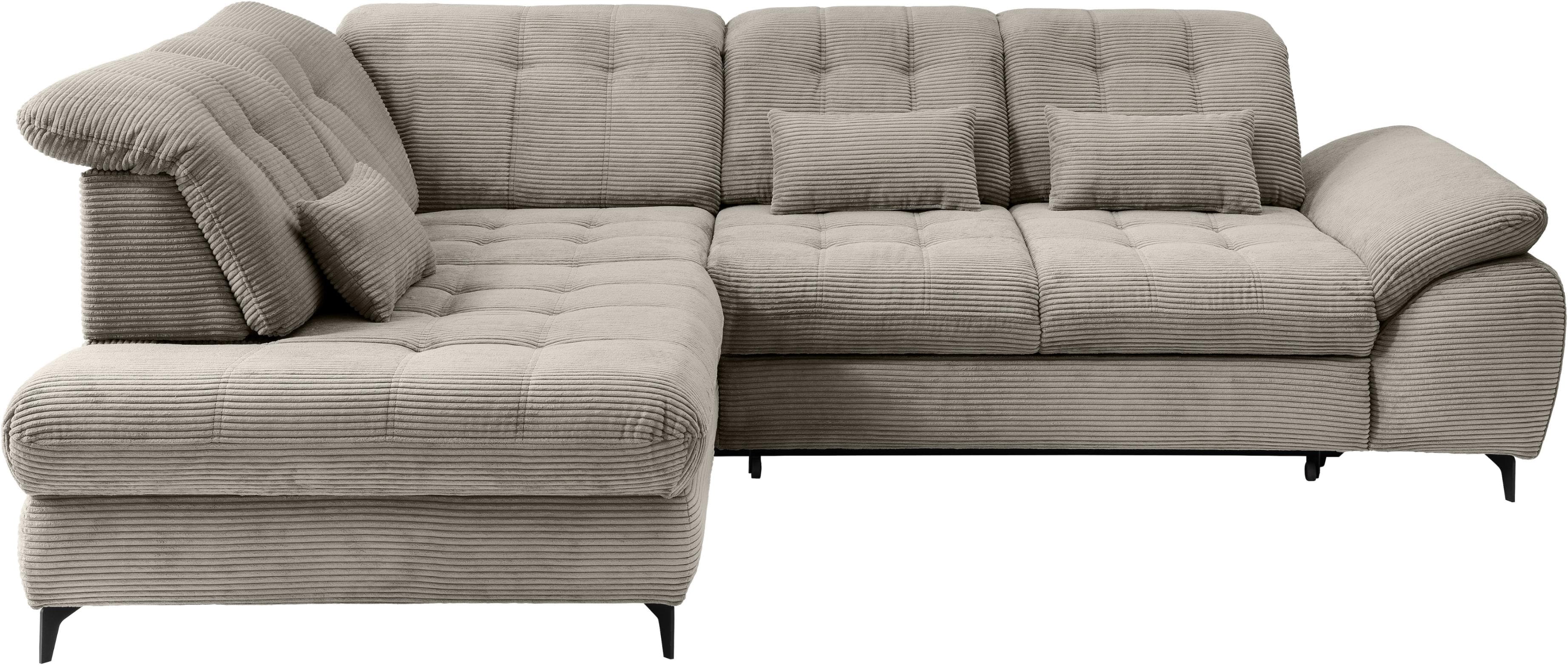 HOME AFFAIRE Wohnlandschaft Delphino Grau/Braun Polsterecke