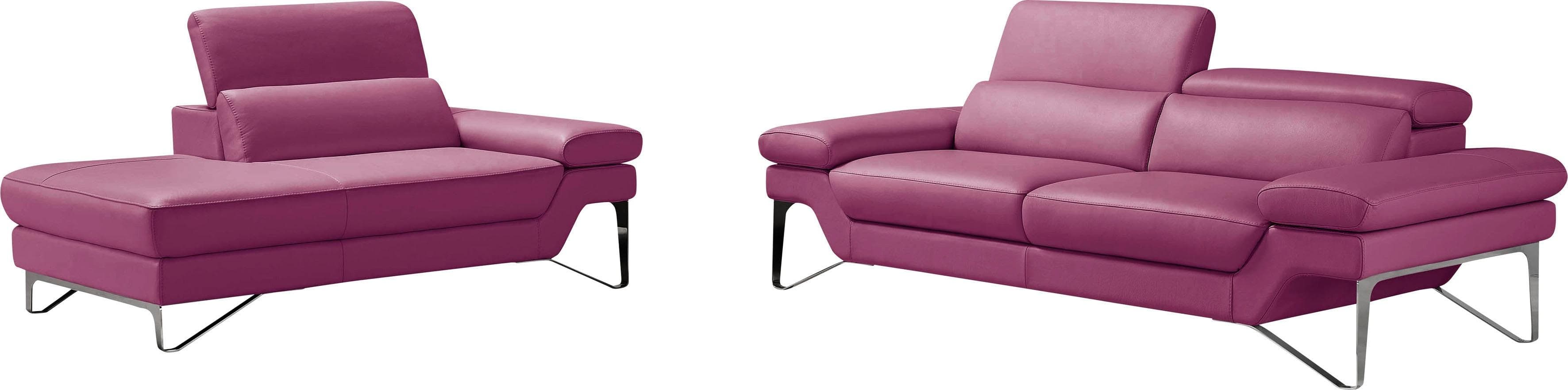 EGOITALIANO Princess Polstergarnitur Violett Echtleder