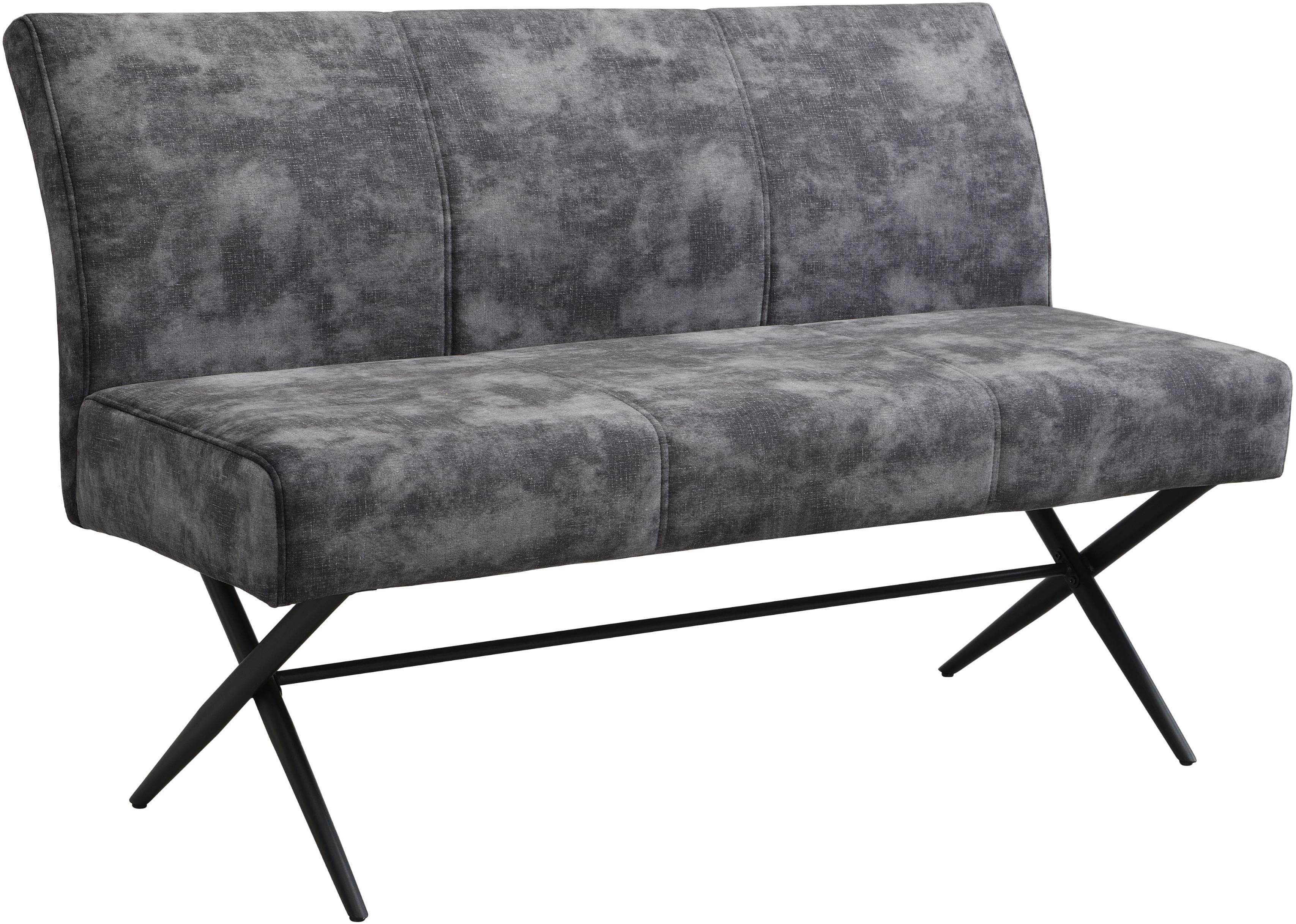 Sitzbank HELA PORTO Vintage Anthrazit Schwarz Einzelbank mit Rücken