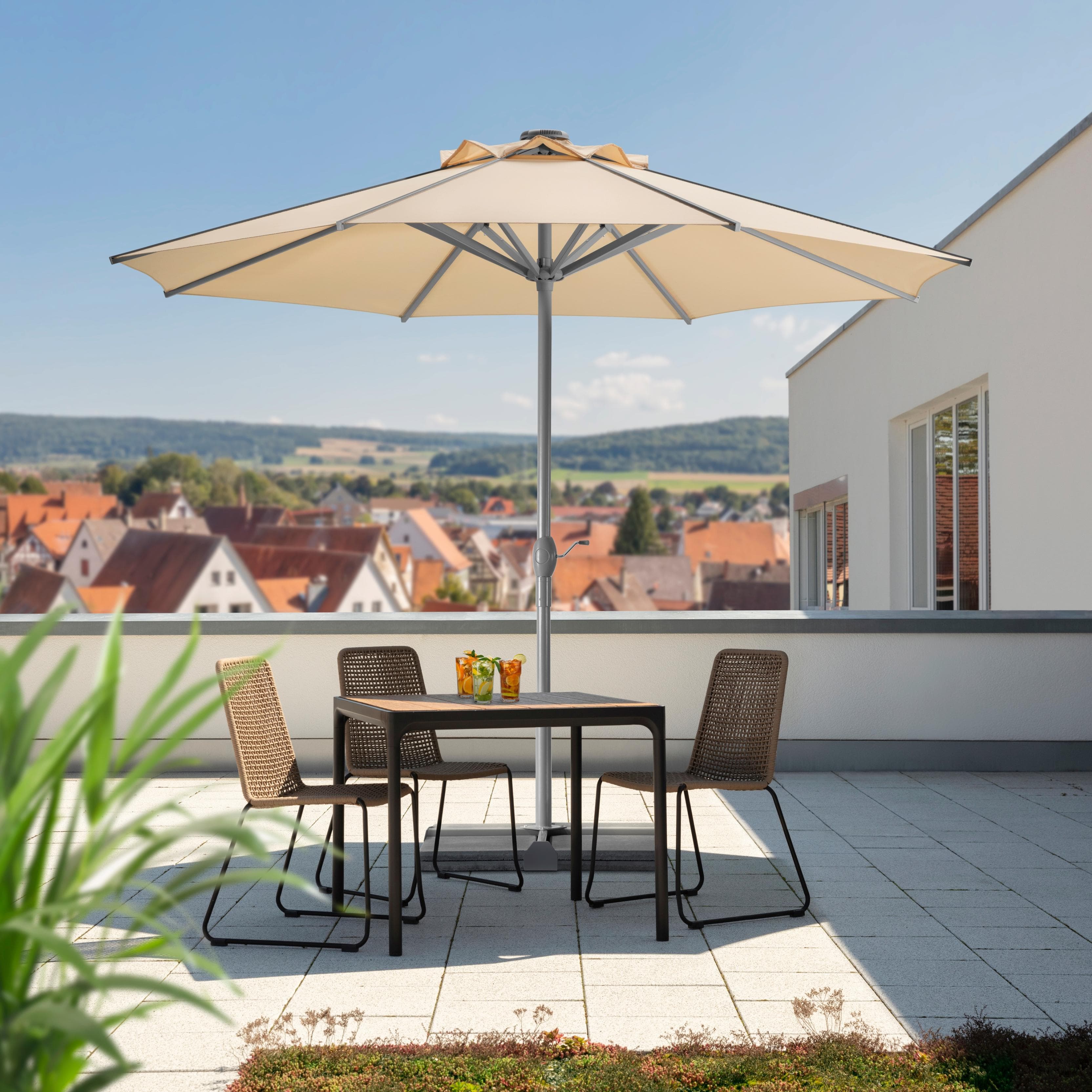 Marktschirm Schneider Schirme Rooftop Beige Polyester 350x275 cm