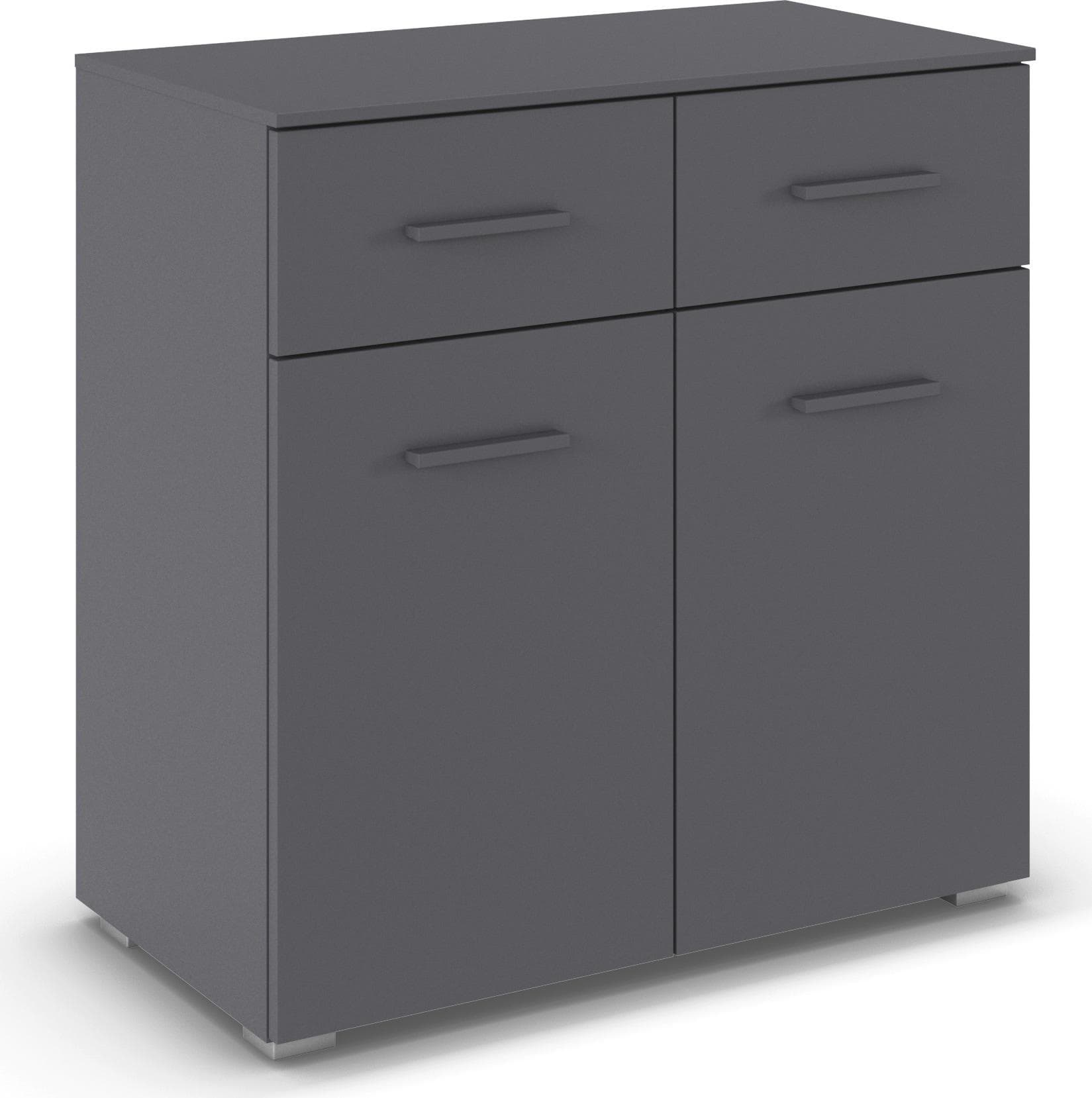 Kommode RAUCH Gamma Graumetallic Sideboard mit zwei Türen und zwei geräumigen Schubladen