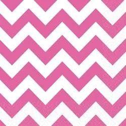 Amscan Servietten Pink Chevron 20 Stück