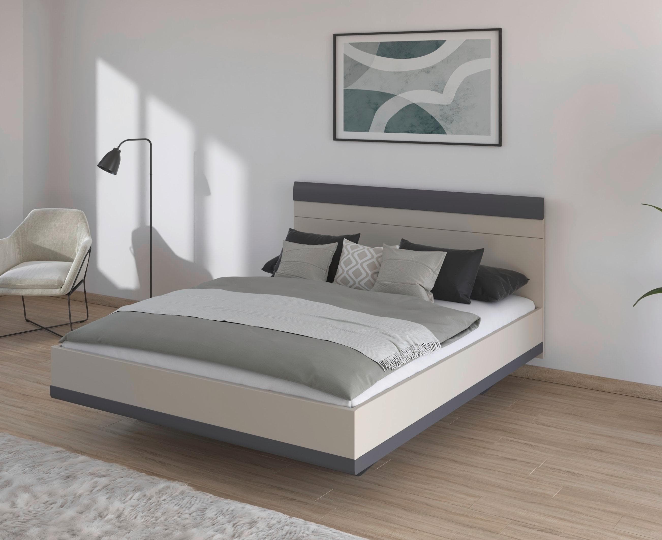 Rauch Futonbett Doppelbett Holzbett SAJO Beige/Grau Made in Germany