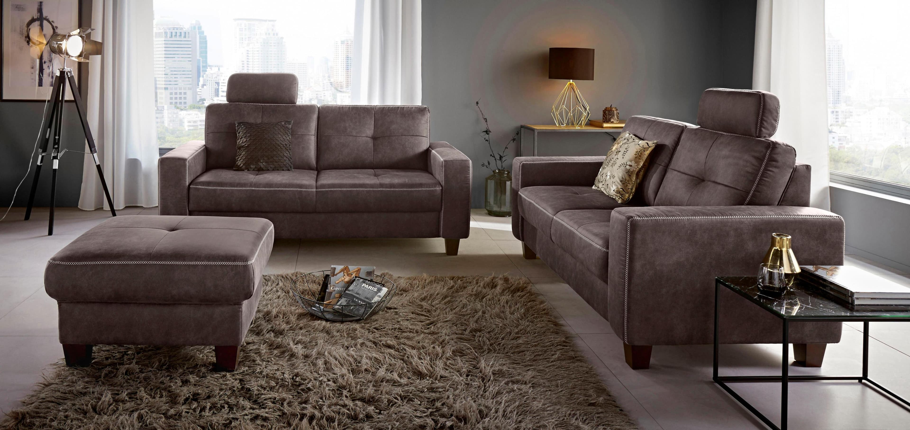 Elegantes Sofa mit Kreuznaht & Federkern