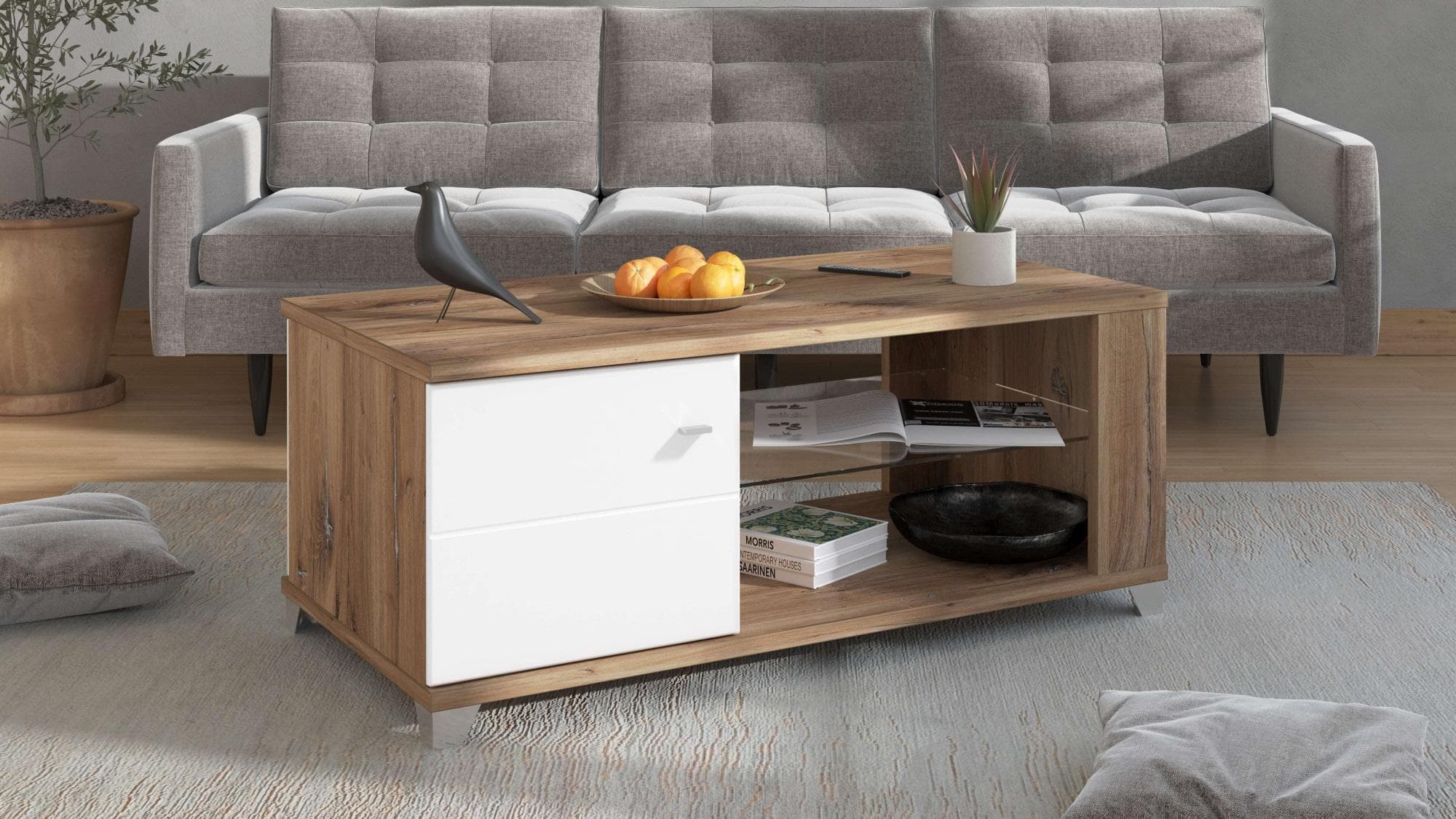 Couchtisch INOSIGN Burgundy 120 cm Flagstaf Eiche Dekor