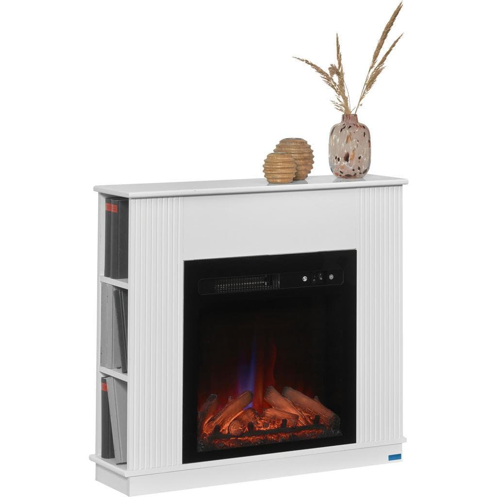 Landscape Elektrokamin Schwarz Weiß Metall Holzwerkstoff