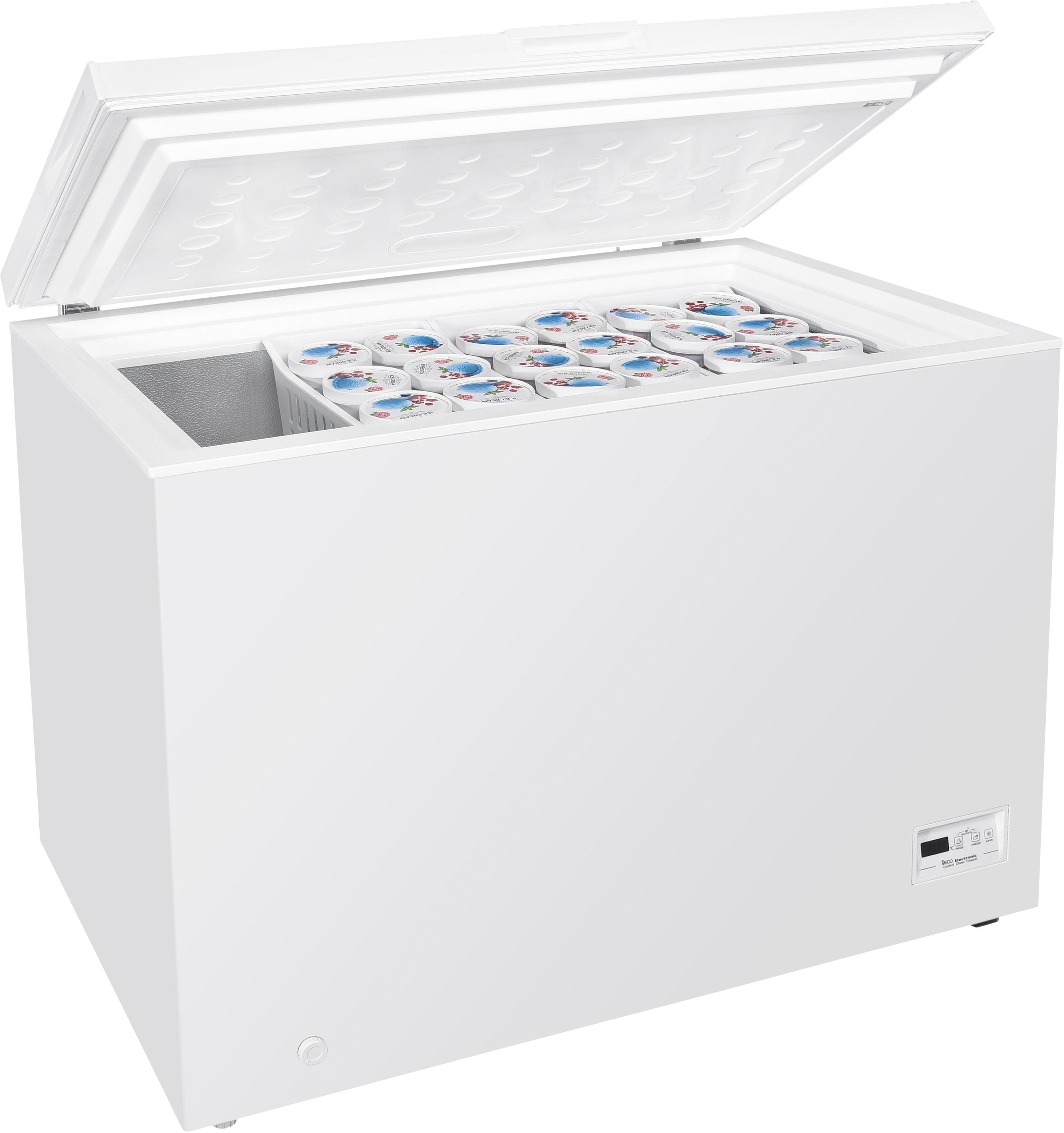 HANSEATIC Gefriertruhe 198 Liter Weiß Supergefrierfunktion