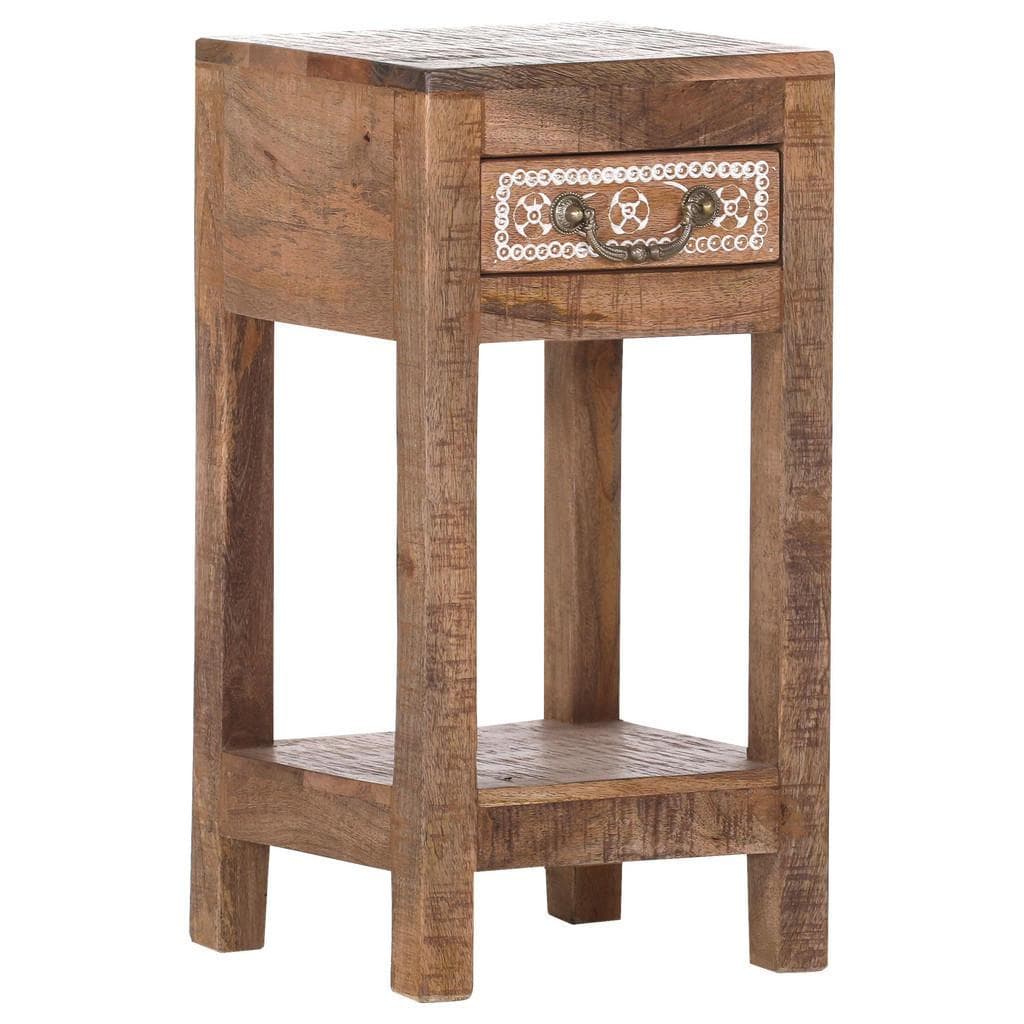 Beistelltisch Shabby Chic Massivholz Mangoholz Akazie Metall Mehrfarbig