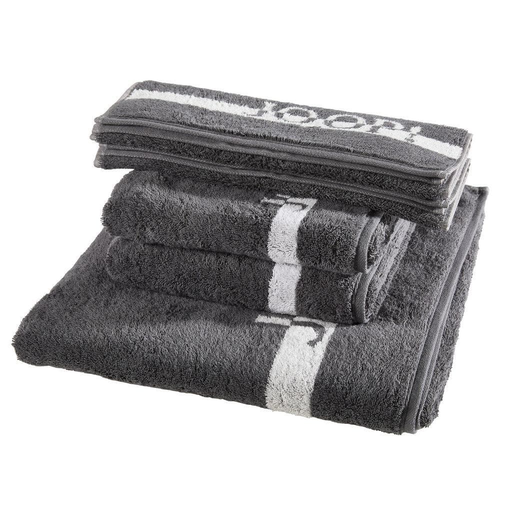 Joop! Frottierset Split Doubleface 5-teilig Grau/Dunkelgrau Textil