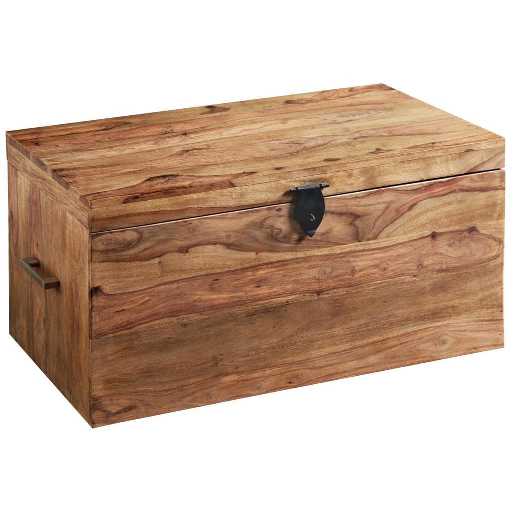 Landscape Truhe Natur, Hellbraun, Sheesham-Hartholz