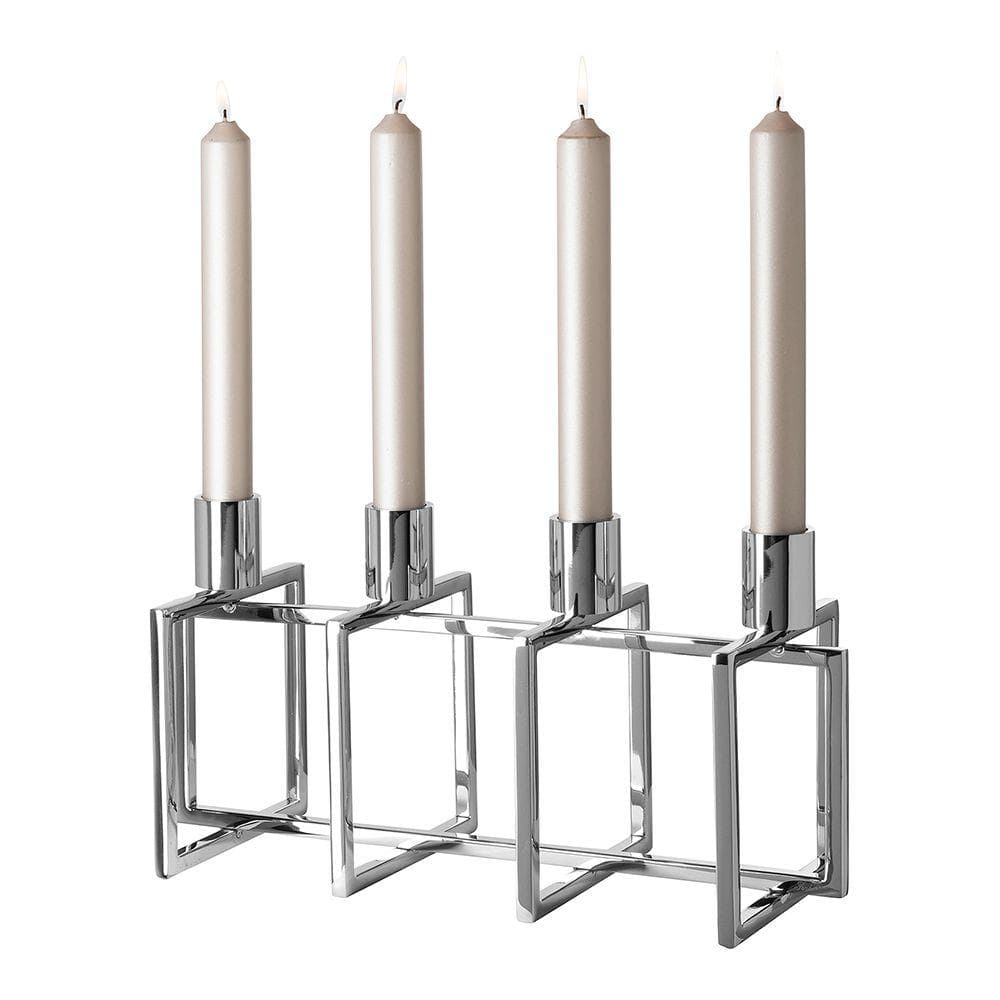 Kerzenleuchter ELLIOT Silber Aluminium Edelstahl