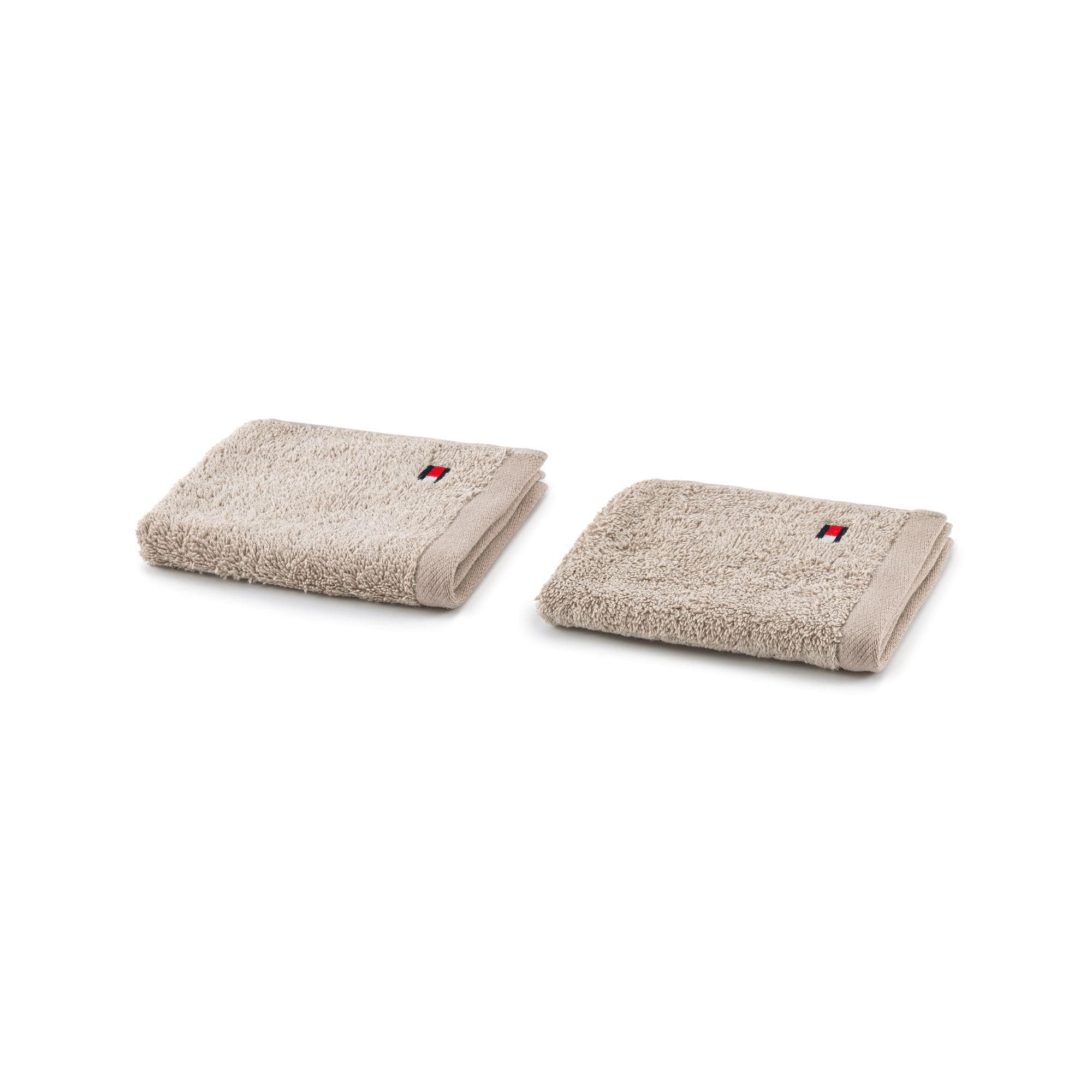 Waschlappen-Set TOMMY HILFIGER LEGEND 2 teilig Baumwolle Beige