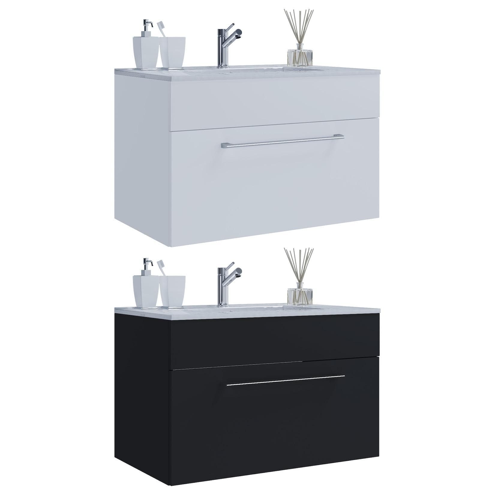 VCM Waschplatz Waschtisch Waschbecken Unterschrank 60 cm Badinos