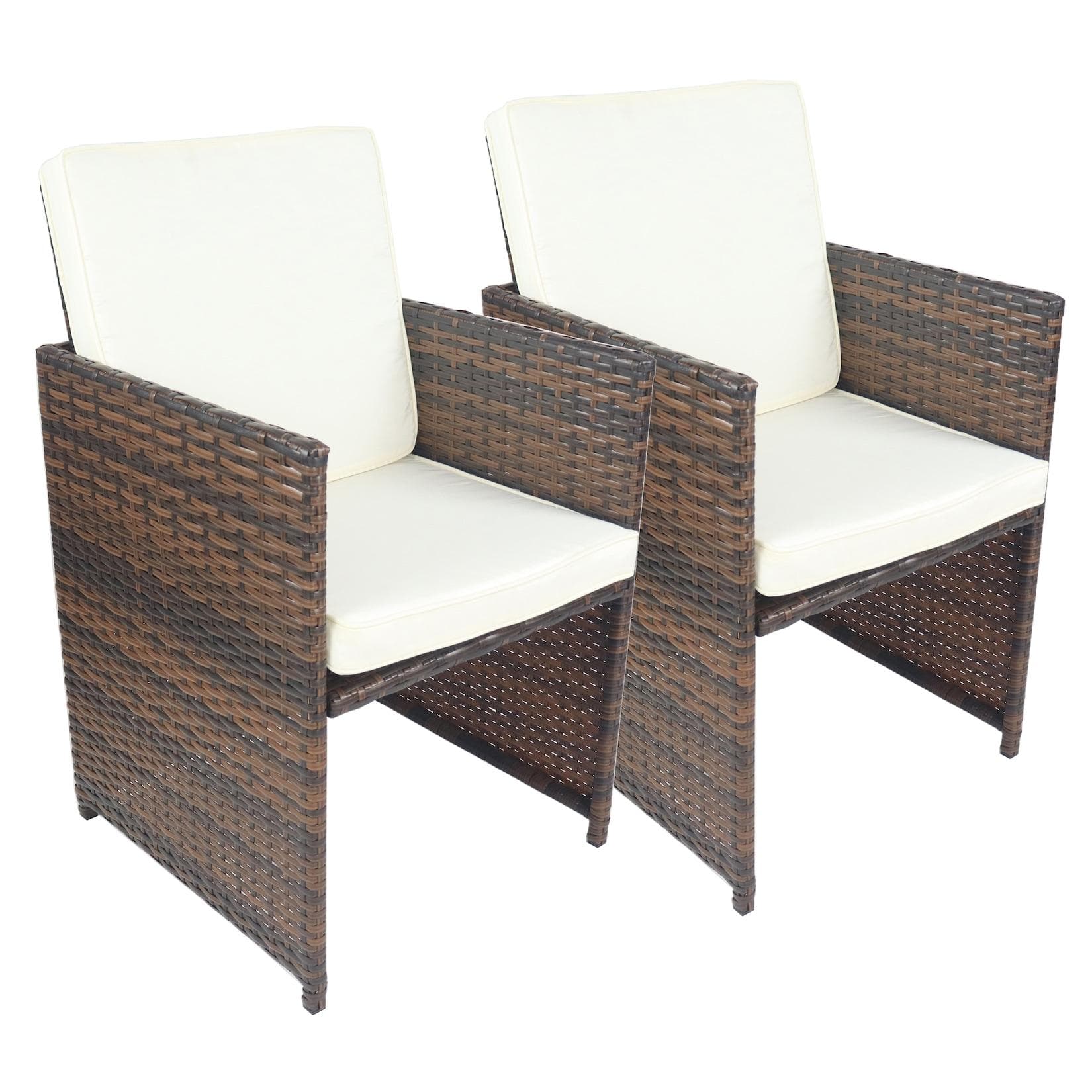 VCM 2-tlg. Set Gartenstuhl Loungestuhl Sessel Rattan