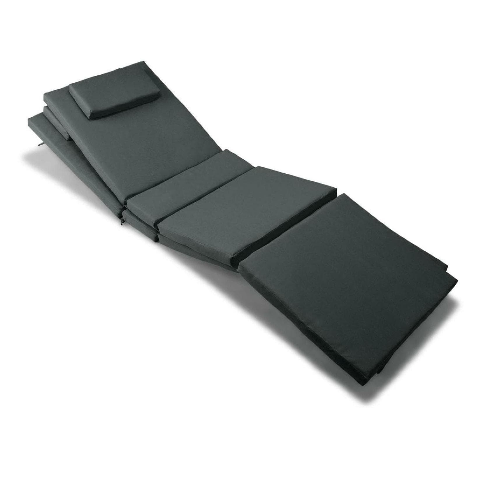 VCM Gartenliege Anthrazit mit Kopfkissen