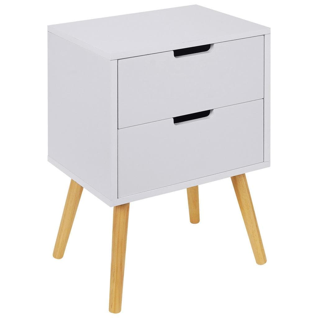 Xora Nachtschrank Natur Weiß Kiefer Massiv 2 Schubladen