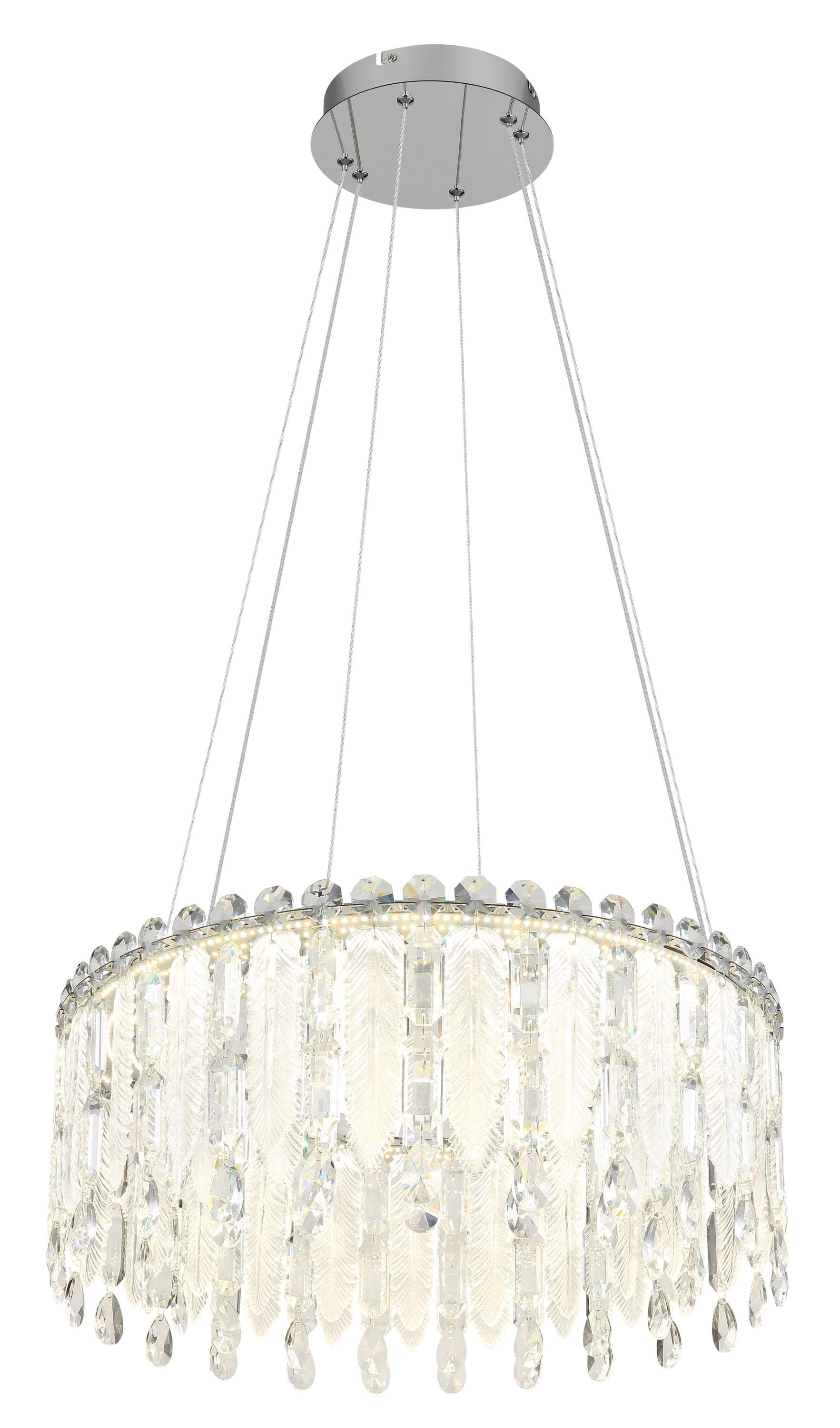 GLOBO LIGHTING LED Pendelleuchte Silber/Transparent Dimmer Fernbedienung