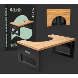Bidetlity Toilettenhocker Bambus Clean Black Klappbarer WC-Hocker