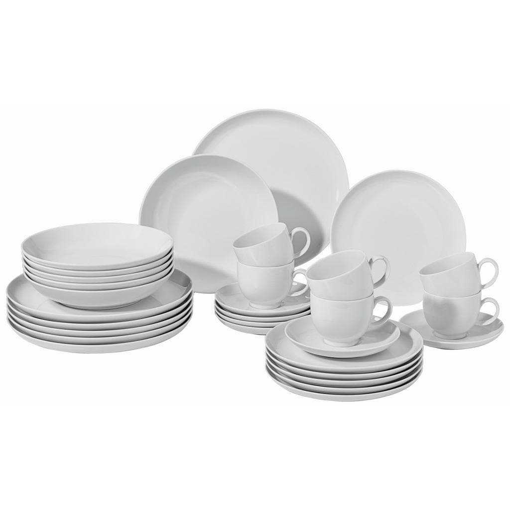 Seltmann Weiden Kombiservice Lido 30-teilig Weiß Keramik