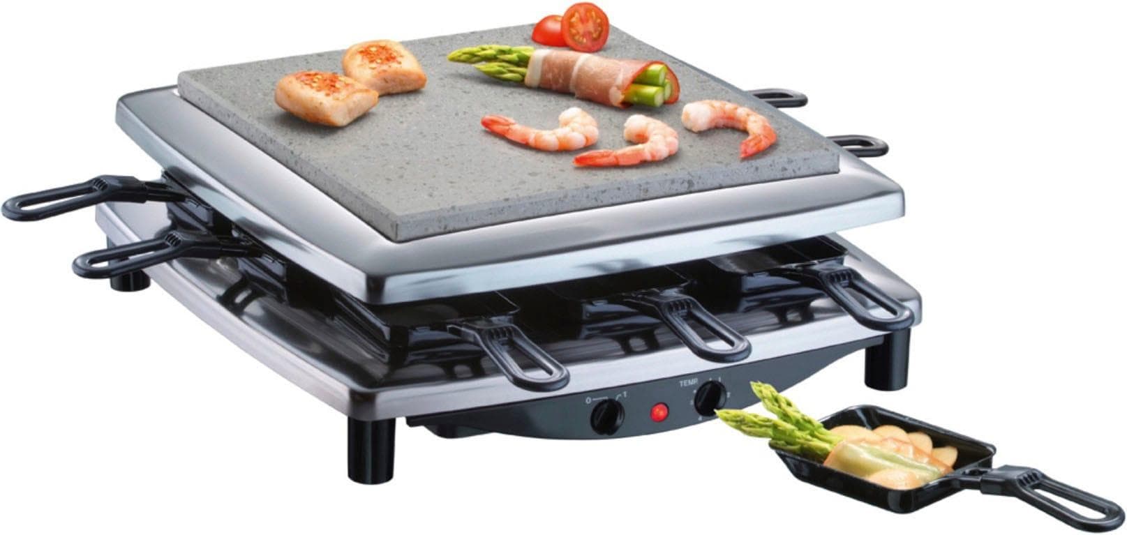 Steba RC 3 plus chrom Raclette-Grill Edelstahl Spülmaschinengeeignet