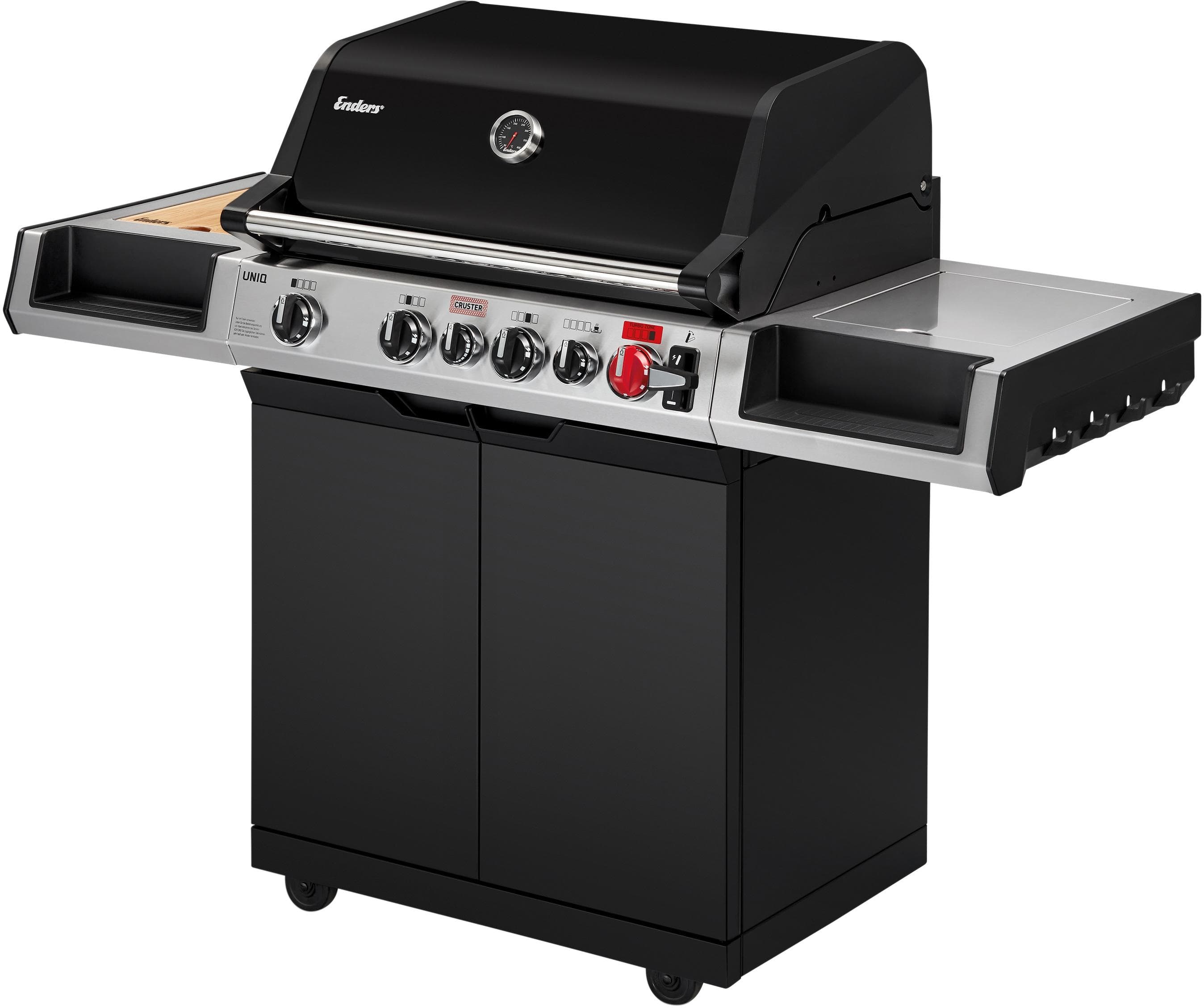 Gasgrill mit Keramikbrenner, Schwarz, Modern