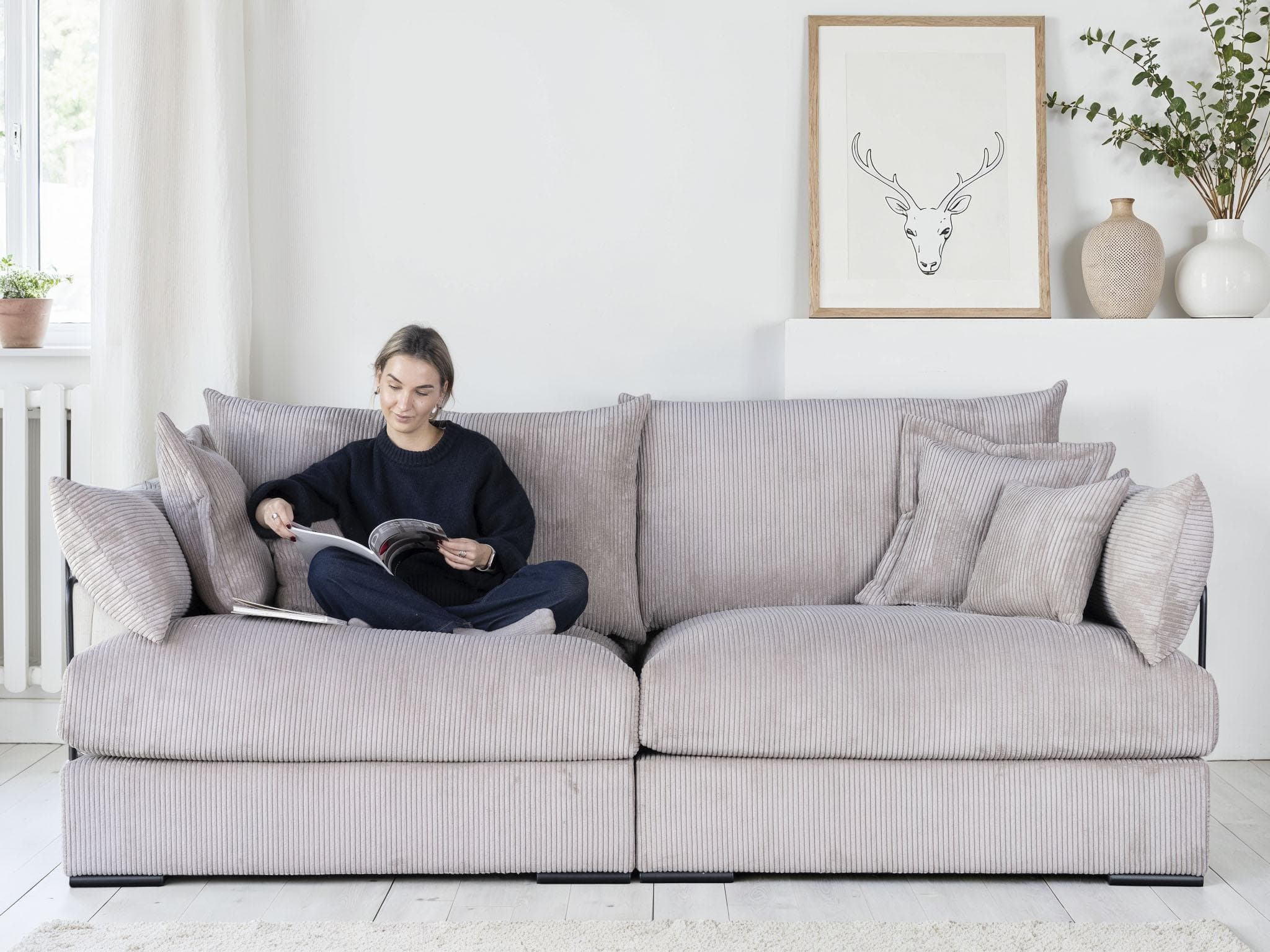 Big-Sofa HOME AFFAIRE Casa 247 cm Cord Federkern