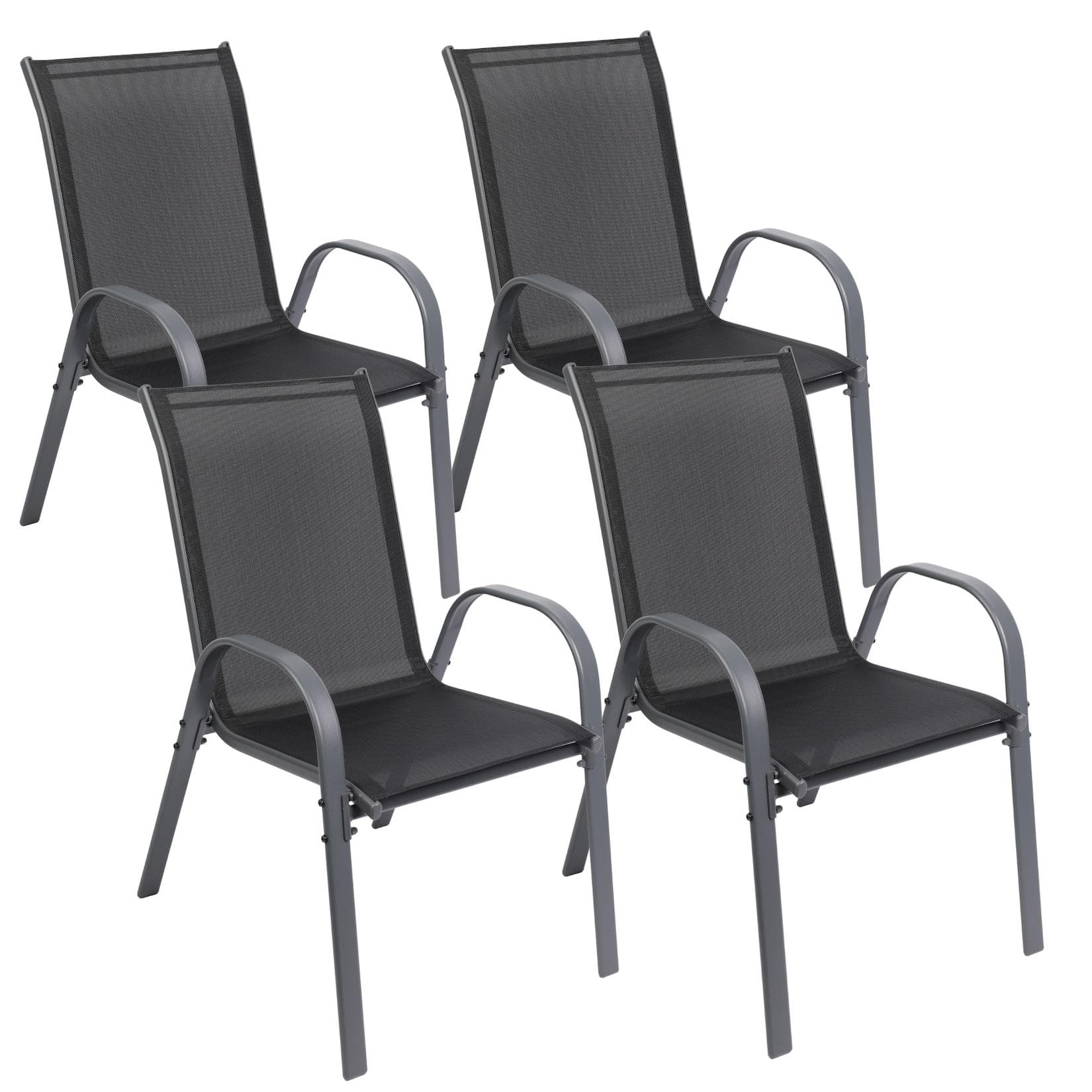 Albatros Gartenstühle 4er Set Kuba – Stapelbare Gartenstühle mit robustem Metallgestell