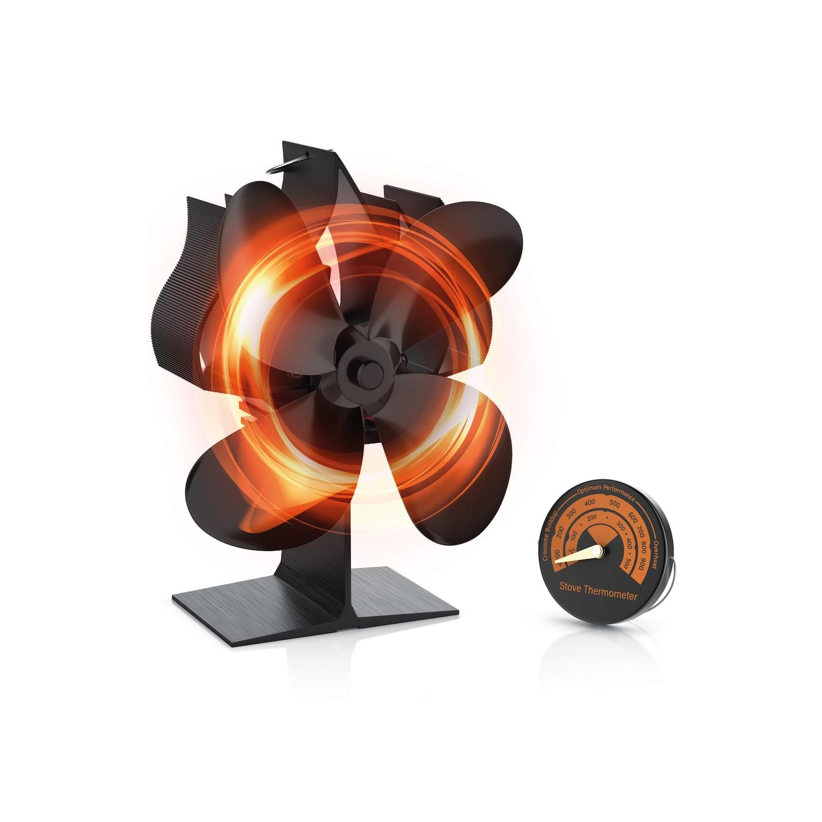 Brandson Kaminventilator Ofenventilator inkl. Thermometer