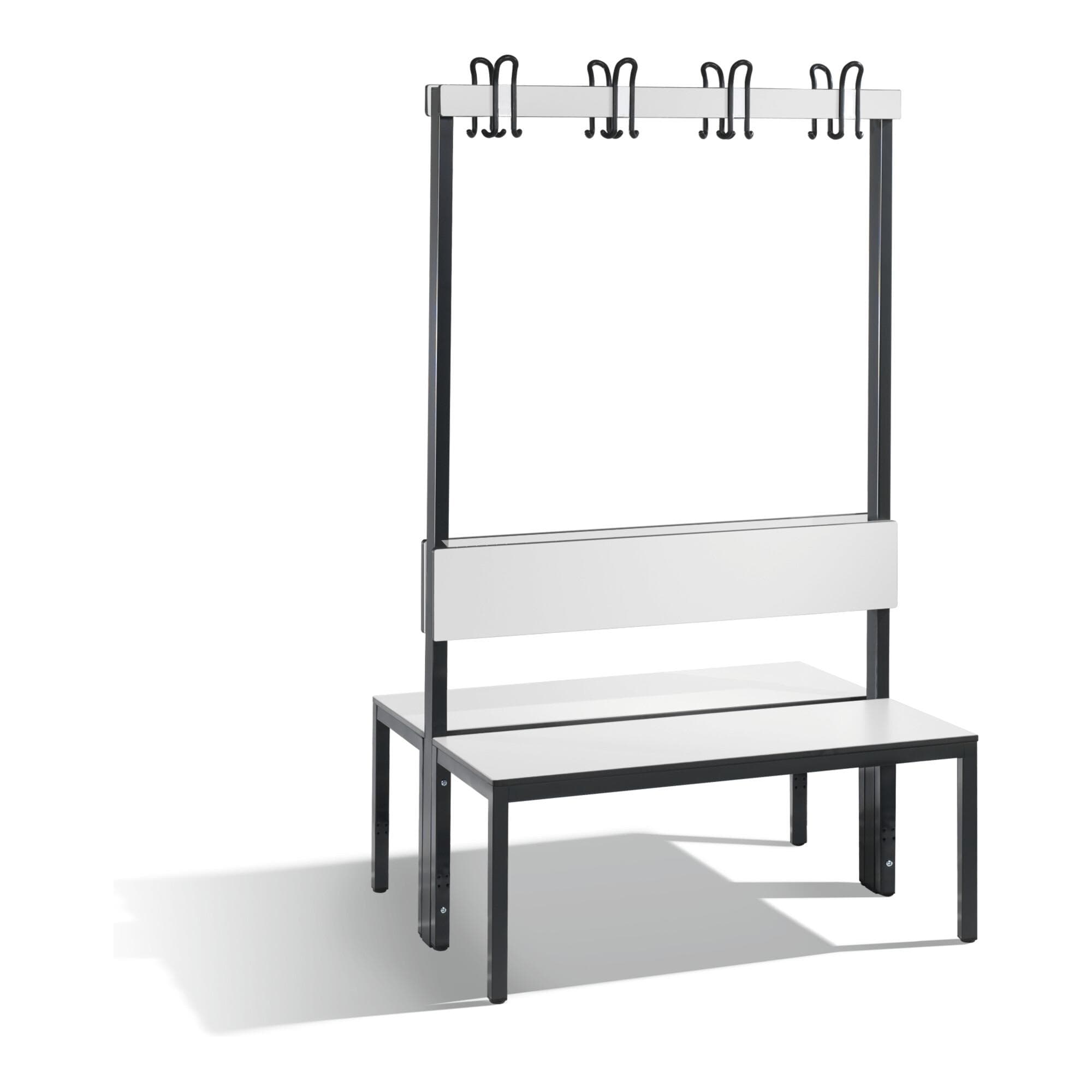 C+P Doppelseitige Garderobenbank mit Rückenlehne Basic Plus