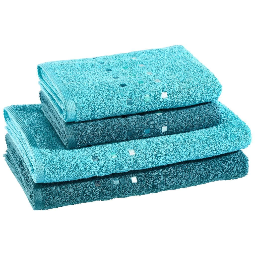 Esposa Frottierset Blau-Petrol Textil 4-teilig 50x100 cm Badtextilien Handtuch-Sets