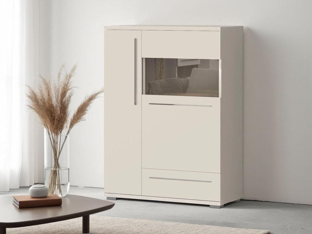 Places of Style Vitrine Piano UV Beige/Grau Soft-Close