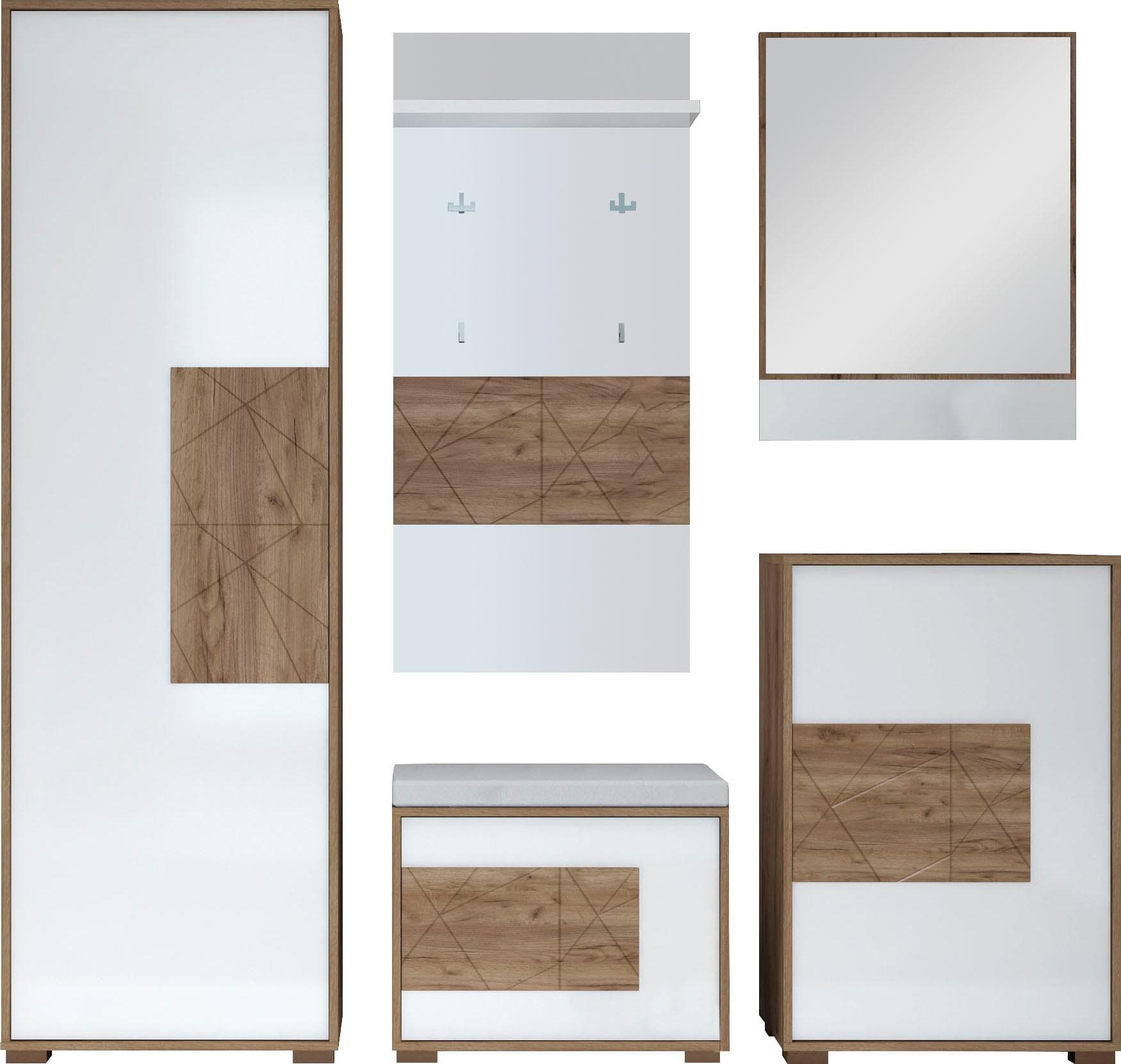 Hochglanz Garderobenset (5-teilig) - UV-lackiert