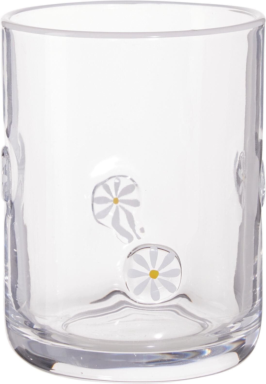 Trinkglas White Flower, transparent, 6x12x6 cm