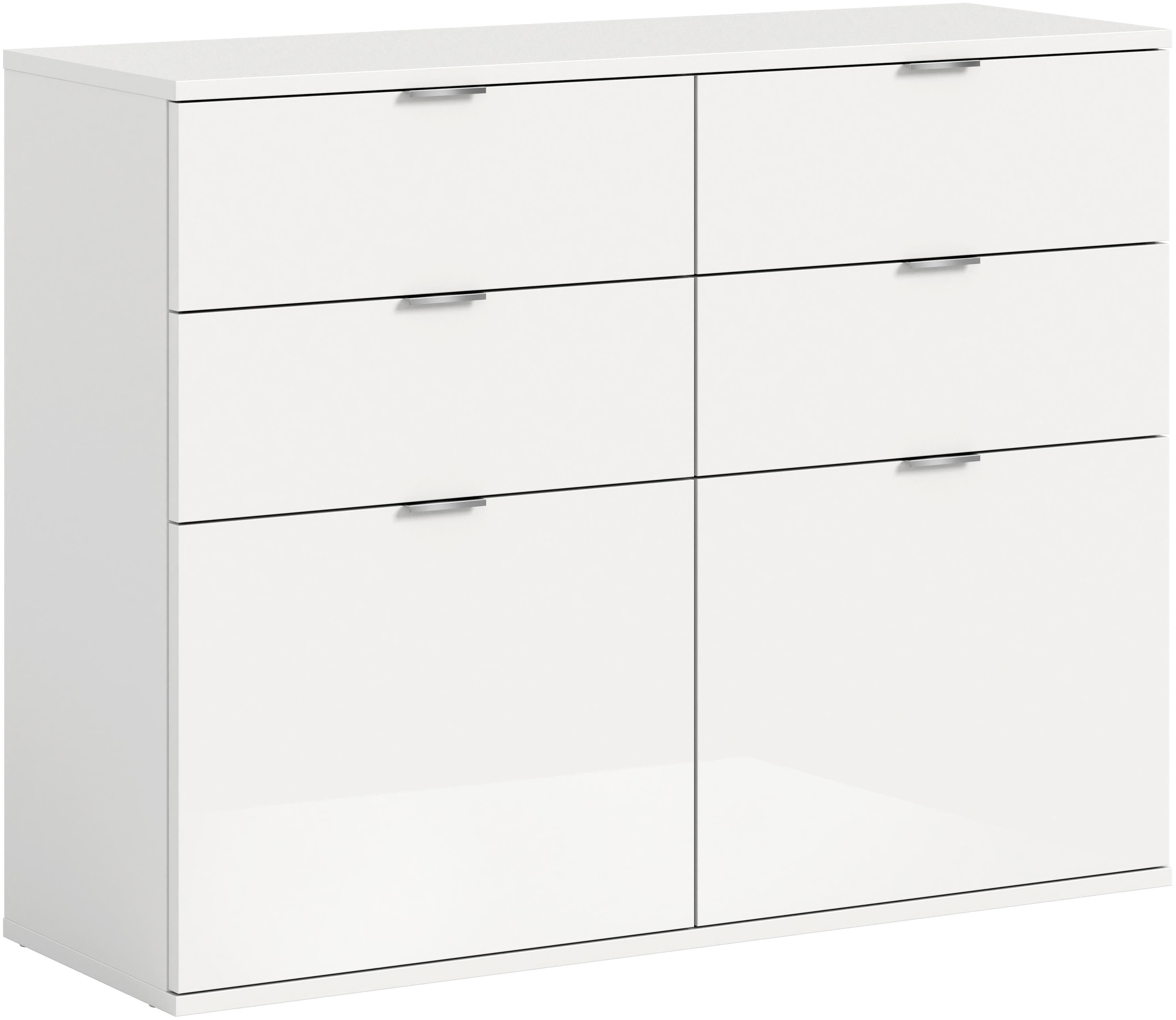 INOSIGN Trondheim Schuhkommode Weiß Hochglanz 4 Schubladen