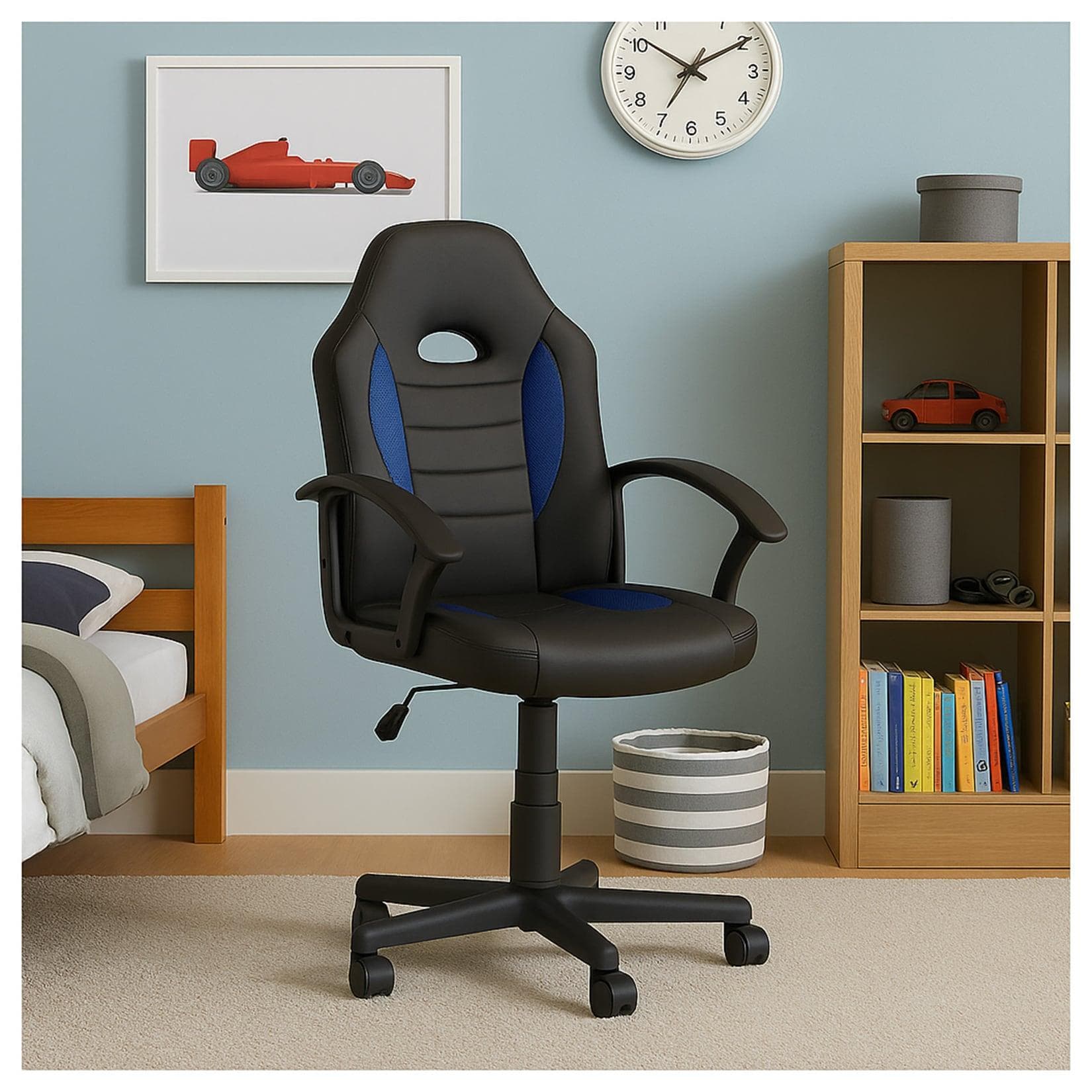 HTI-Living Schreibtischstuhl Kinder Blau Kunstleder S01AP04K