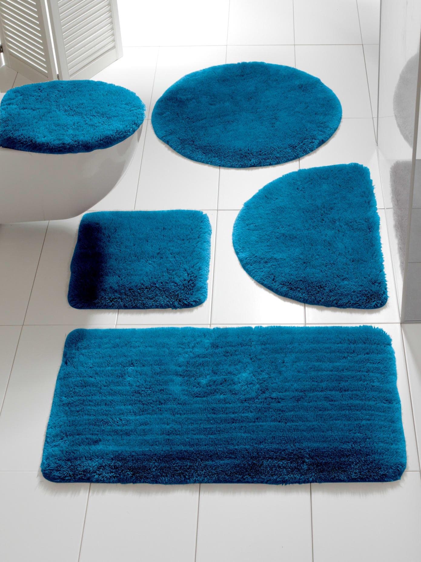Badgarnitur HEINE HOME - Badematte & WC-Vorleger Set blau petrol