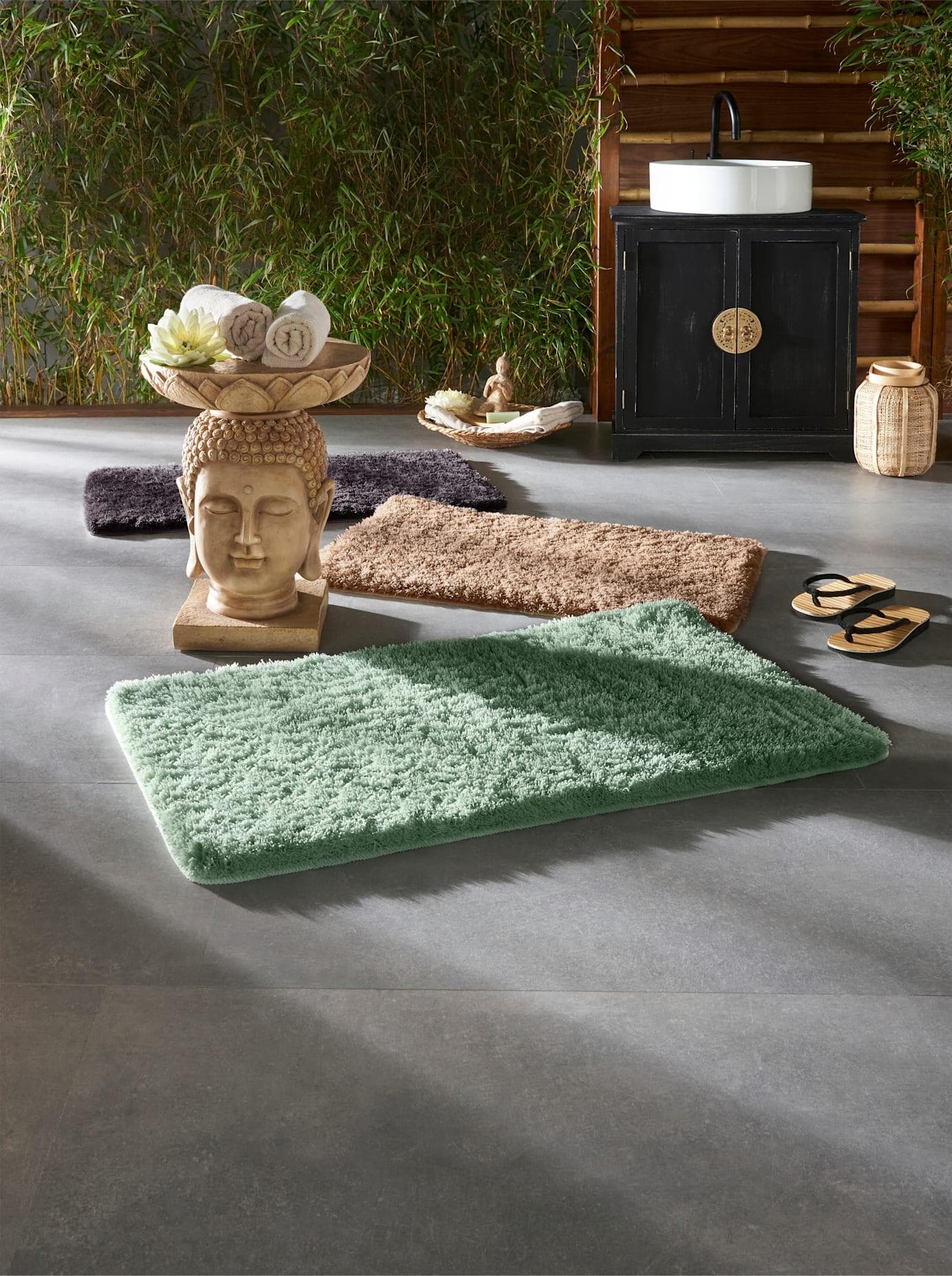 HEINE HOME Badgarnitur Badematte Set Grün Mint 45x50cm