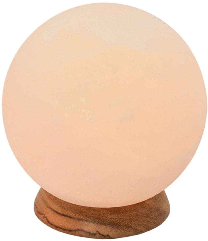 HIMALAYA SALT DREAMS Salzkristall-Tischlampe Planet: Handgefertigt, Warmweiß