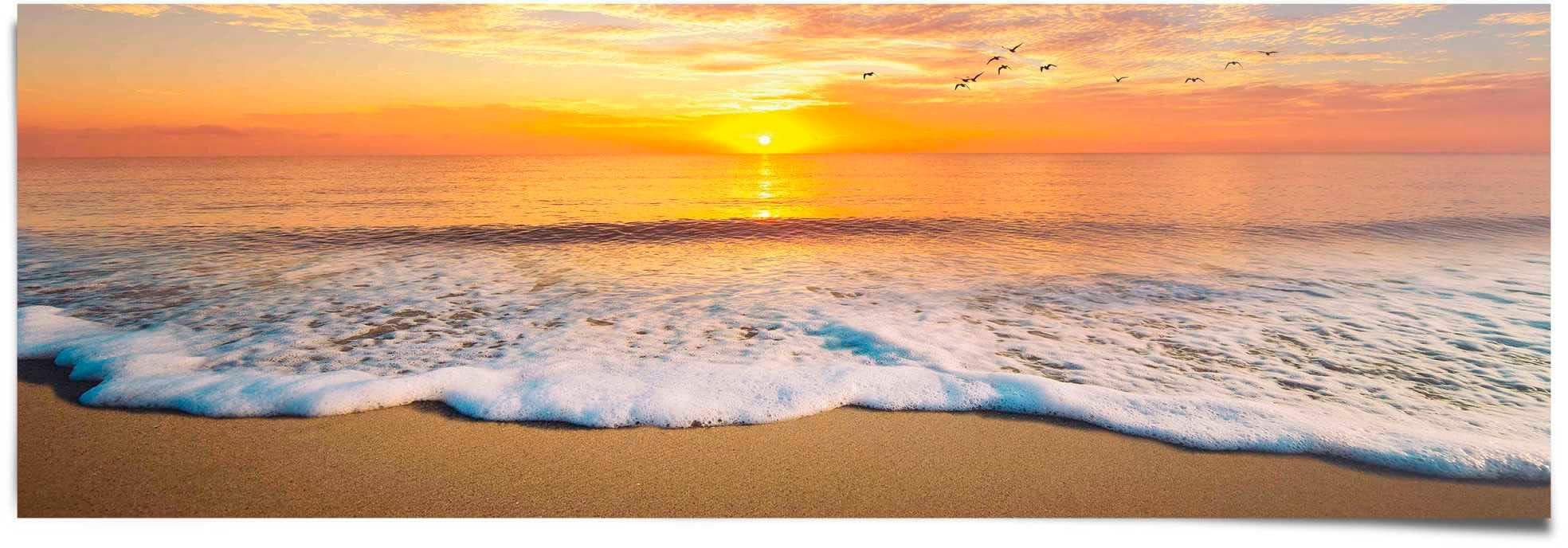 Reinders Poster Sonnenuntergang Orange Panorama 158x53 cm