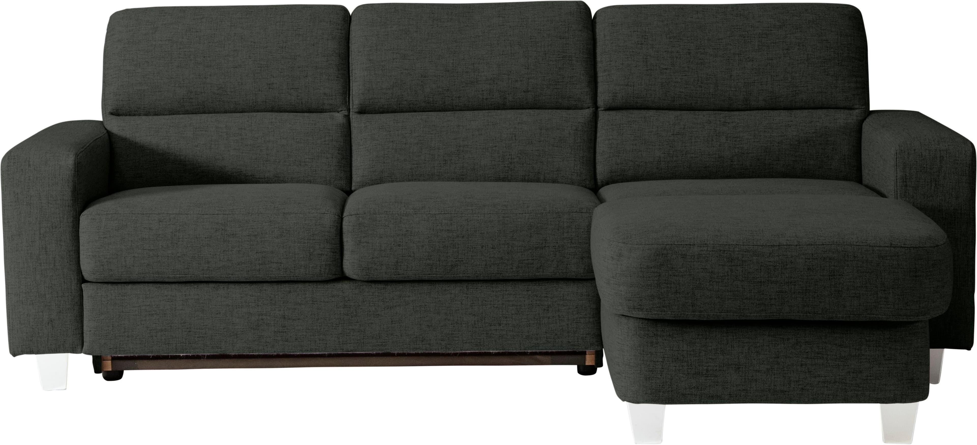 Ecksofa ALINA Schwarz Recamiere Rechts